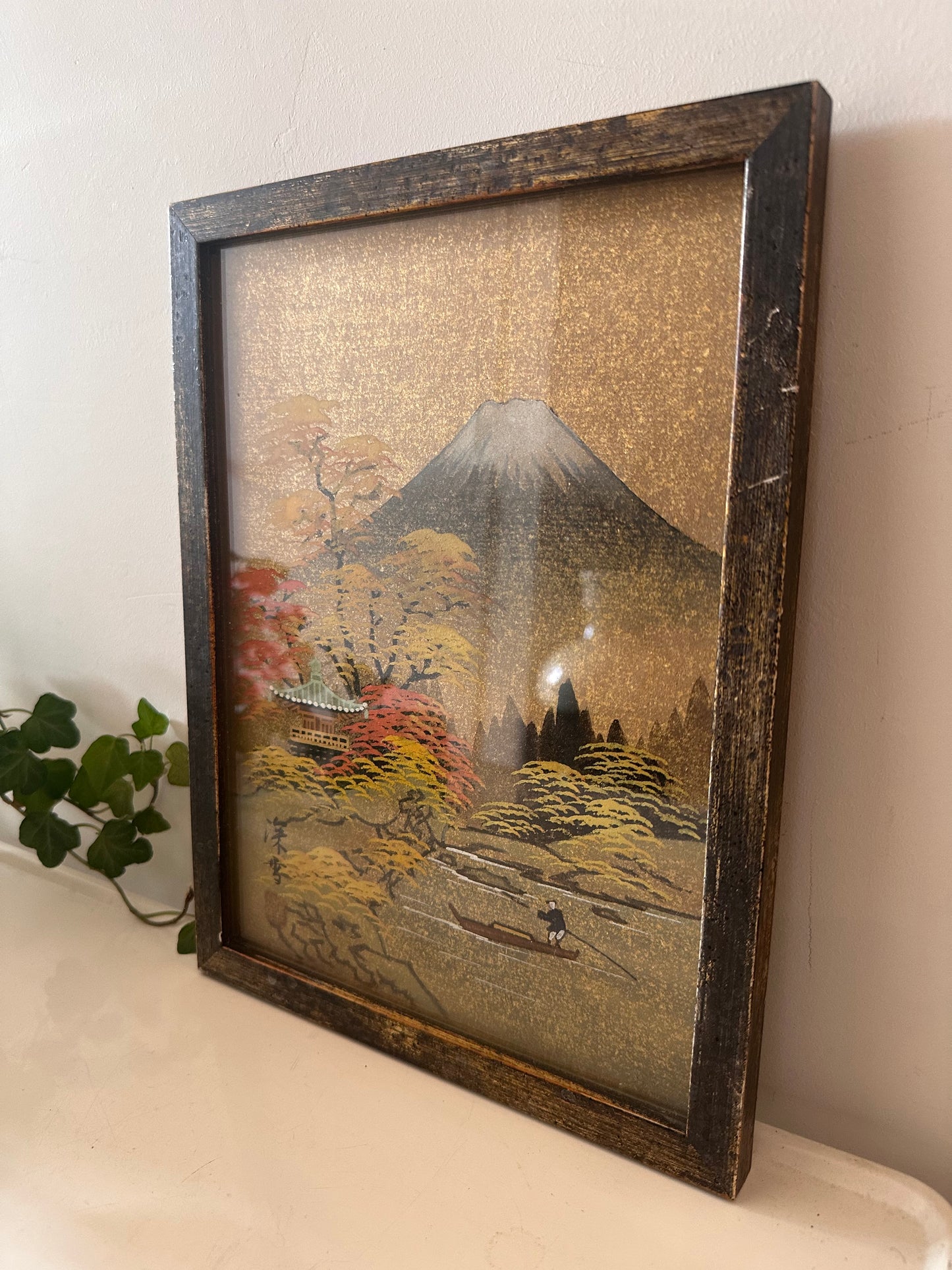 Japanse prent in vintage lijst