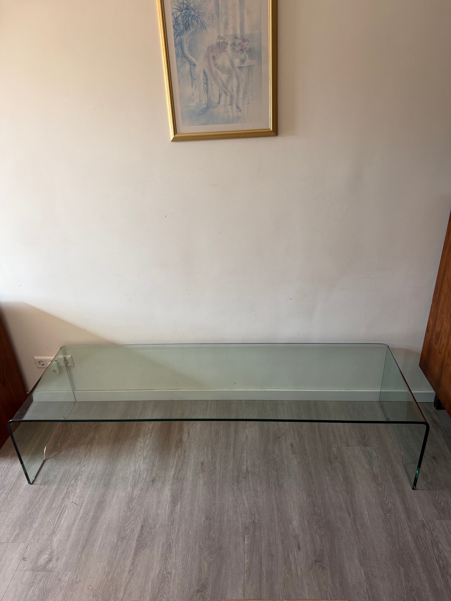 Italiaans design minimalistische glazen waterval salontafel