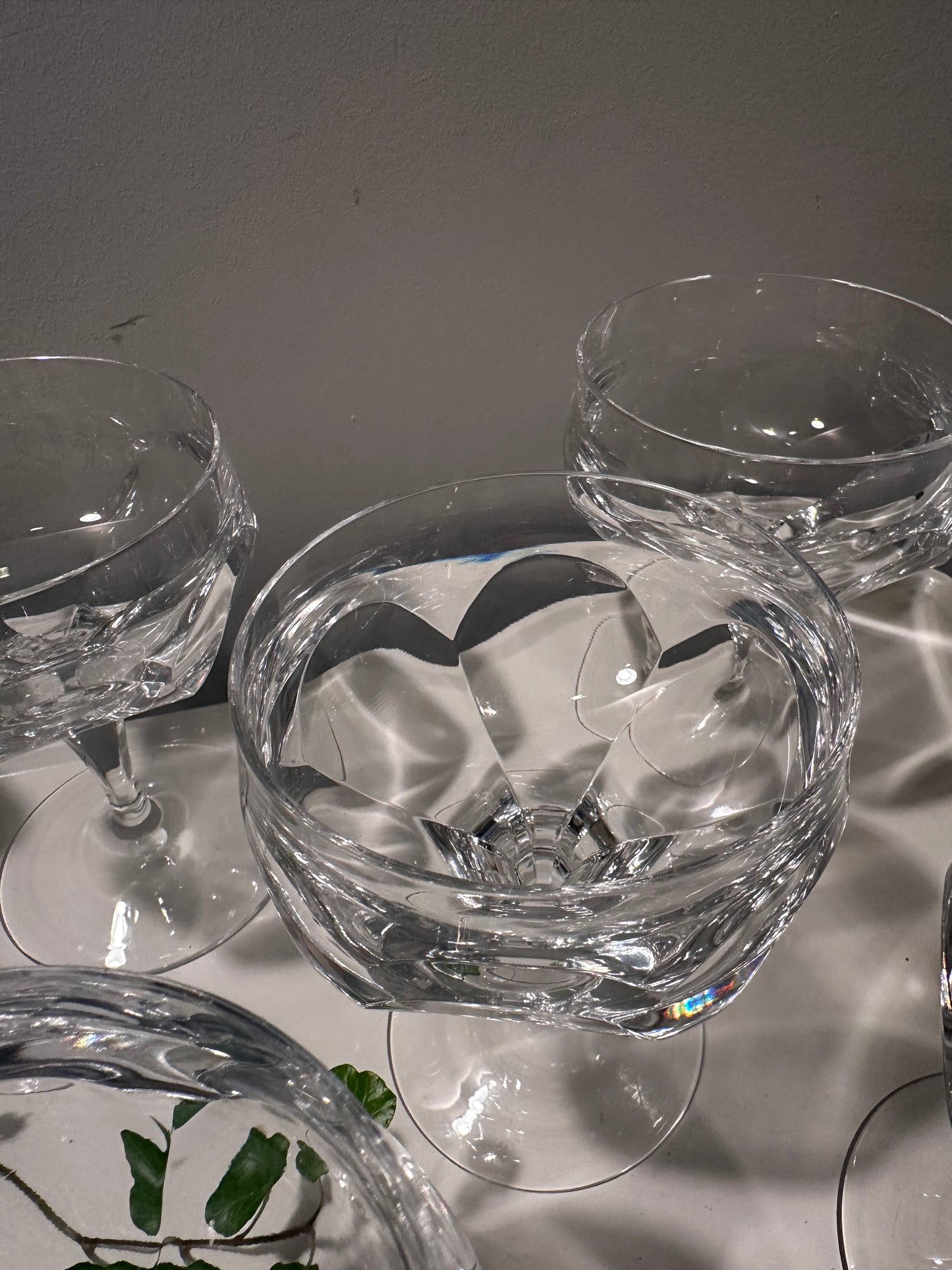 5 kristallen vintage coupe champagne glazen