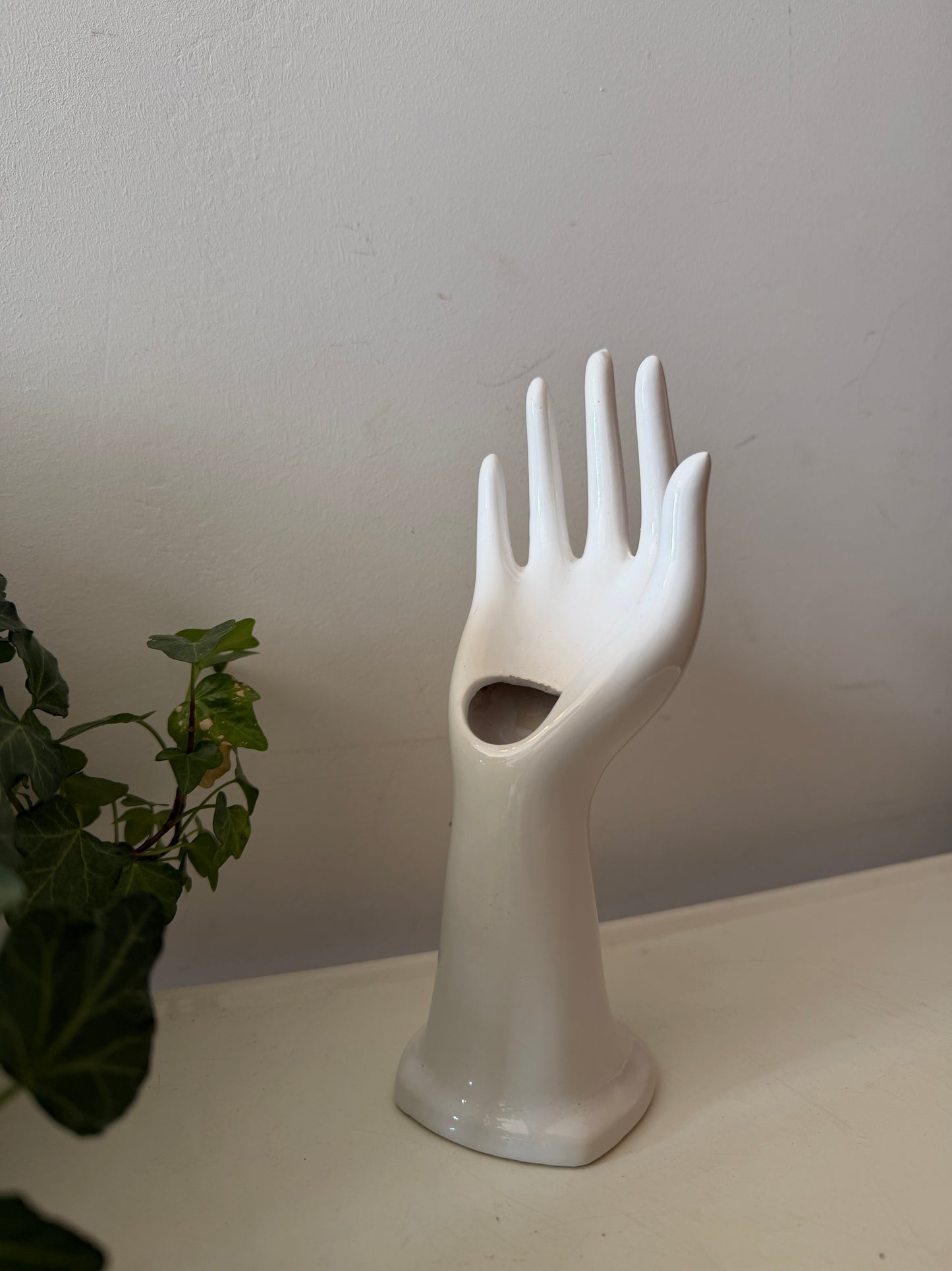 Vintage witte hand keramiek jaren 60/70