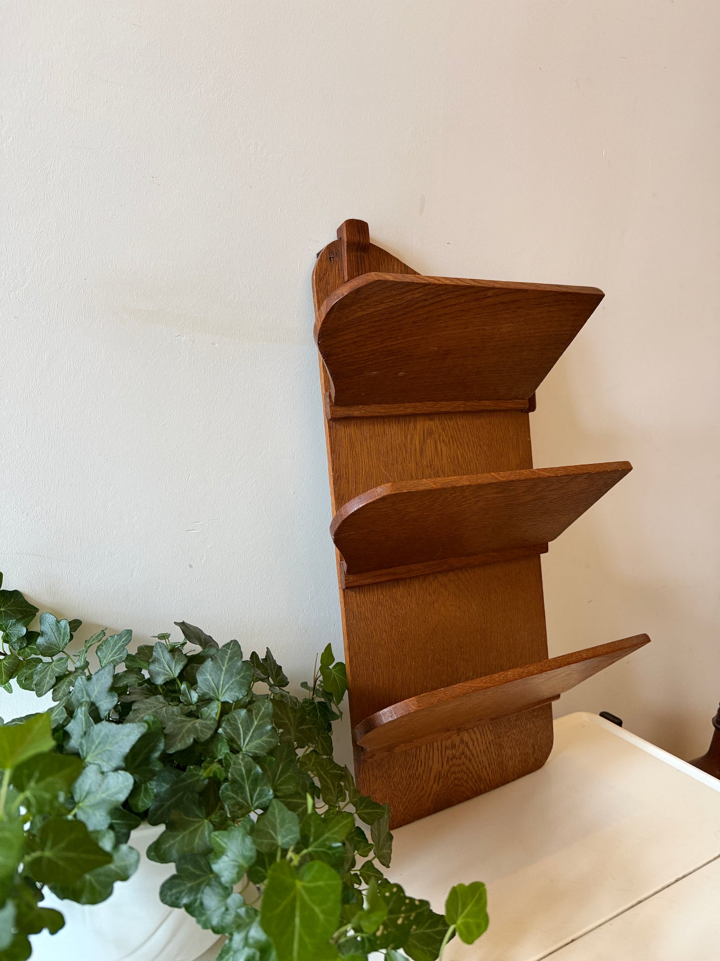 Houten brievenhouder jaren 60/70
