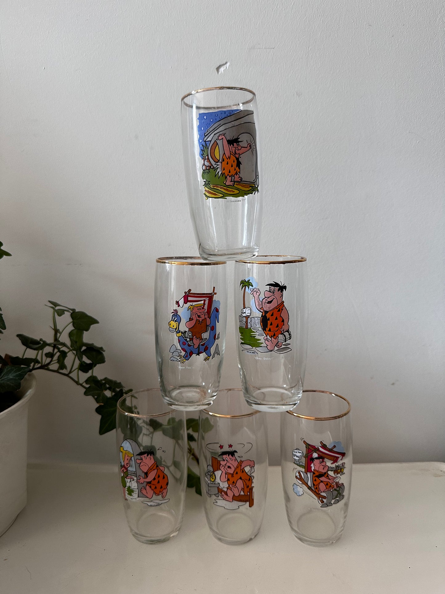 Flintstones jaren 60 waterglazen