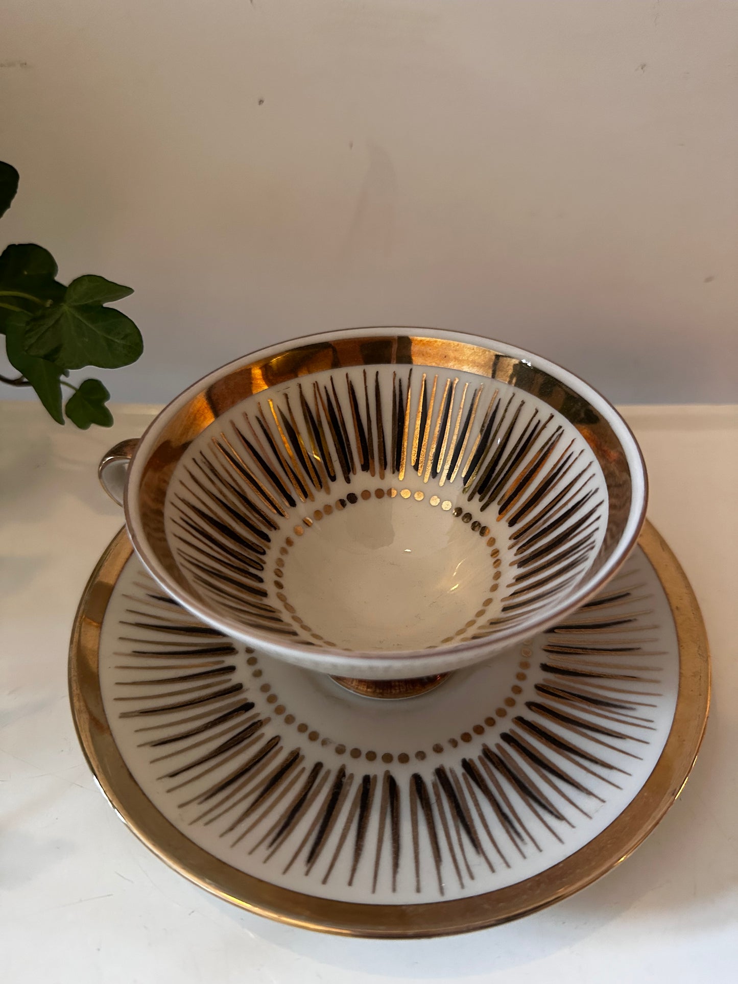 Set van twee porseleinen kop en schotels