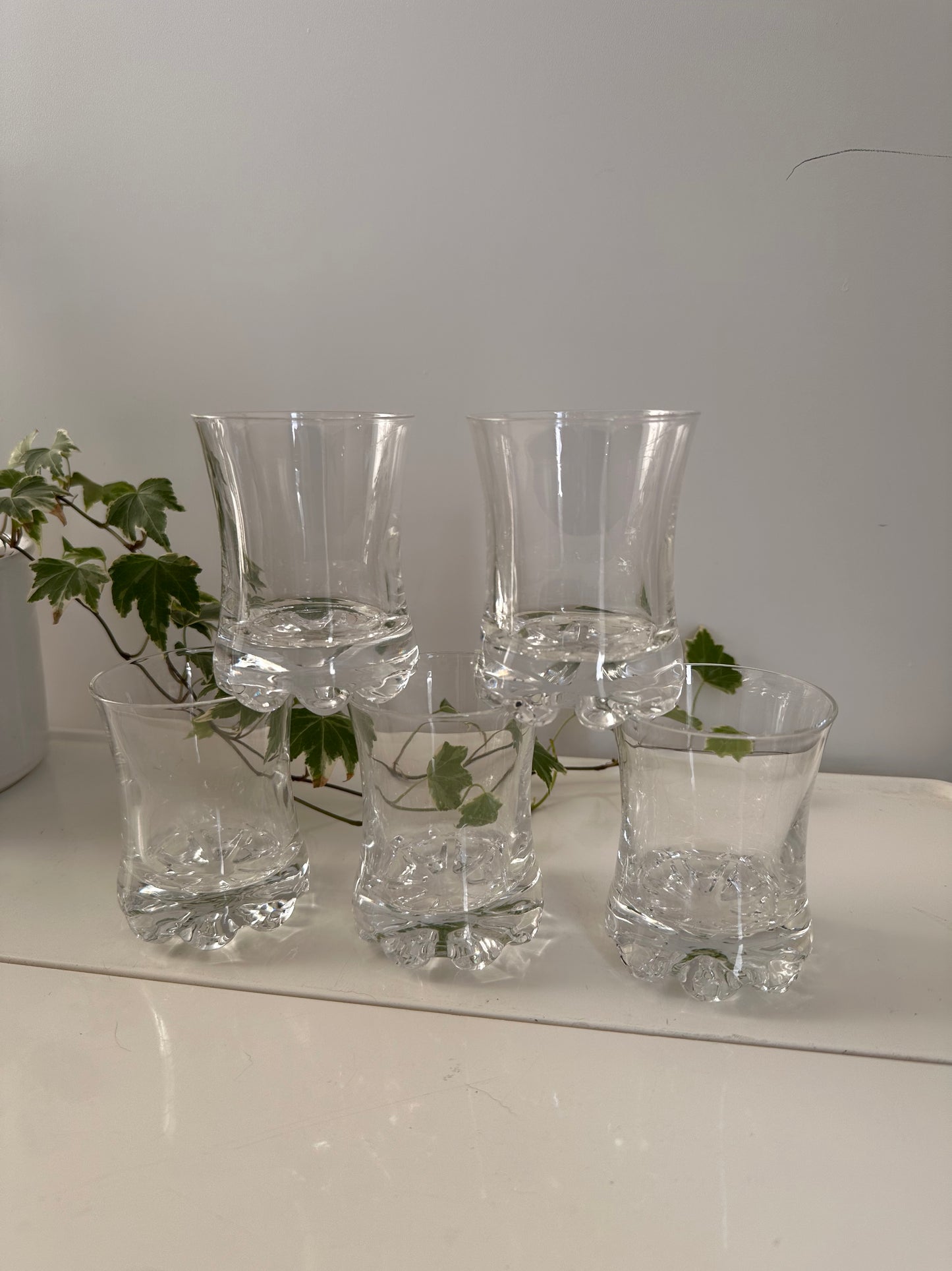 Set van 5 Jaren 80 waterglazen