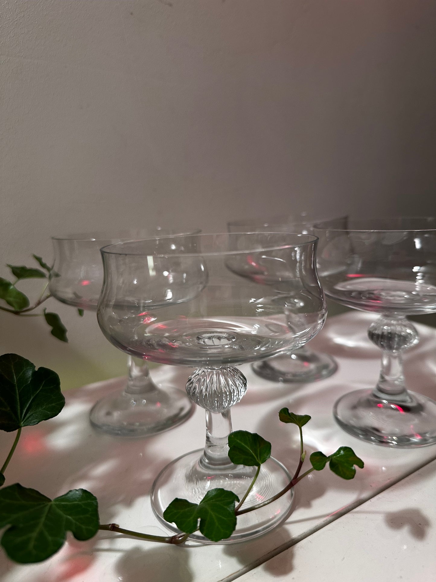 Set van 4 kristallen coupe champagne glazen