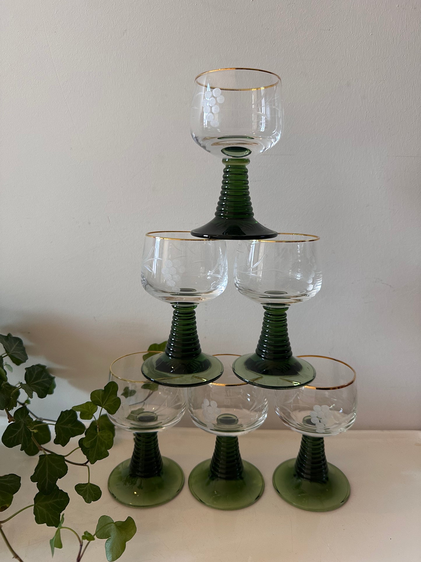 Set van 6 Roemer Moezel glazen