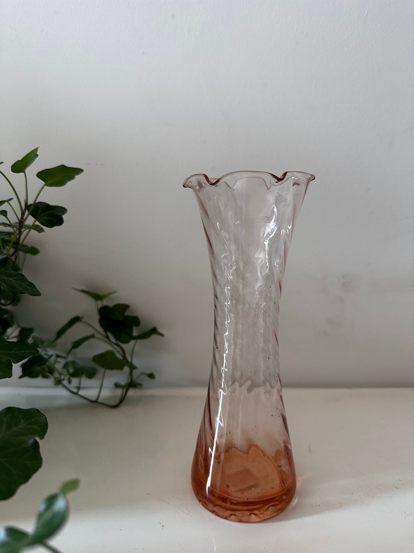 Glazen vaas persglas oranje roze