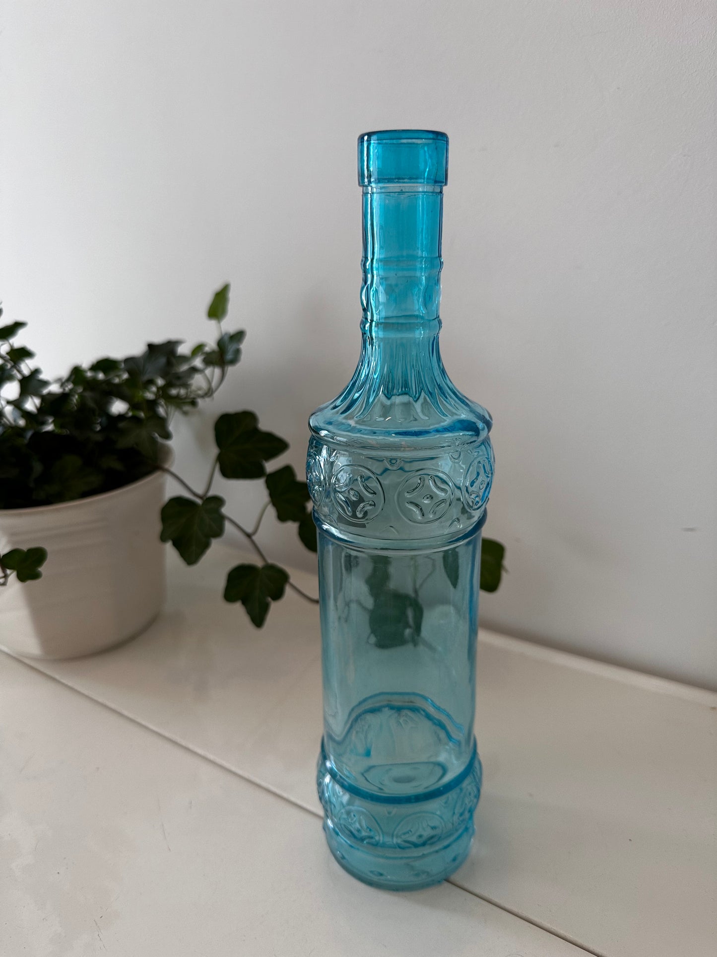 Fles vaas aqua blauw