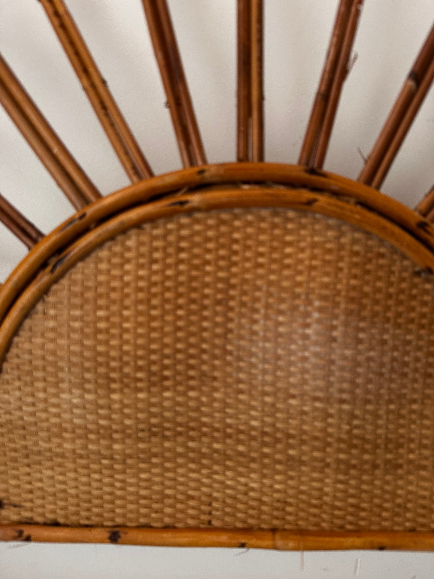 Rotan vintage hoofdbord jaren 70