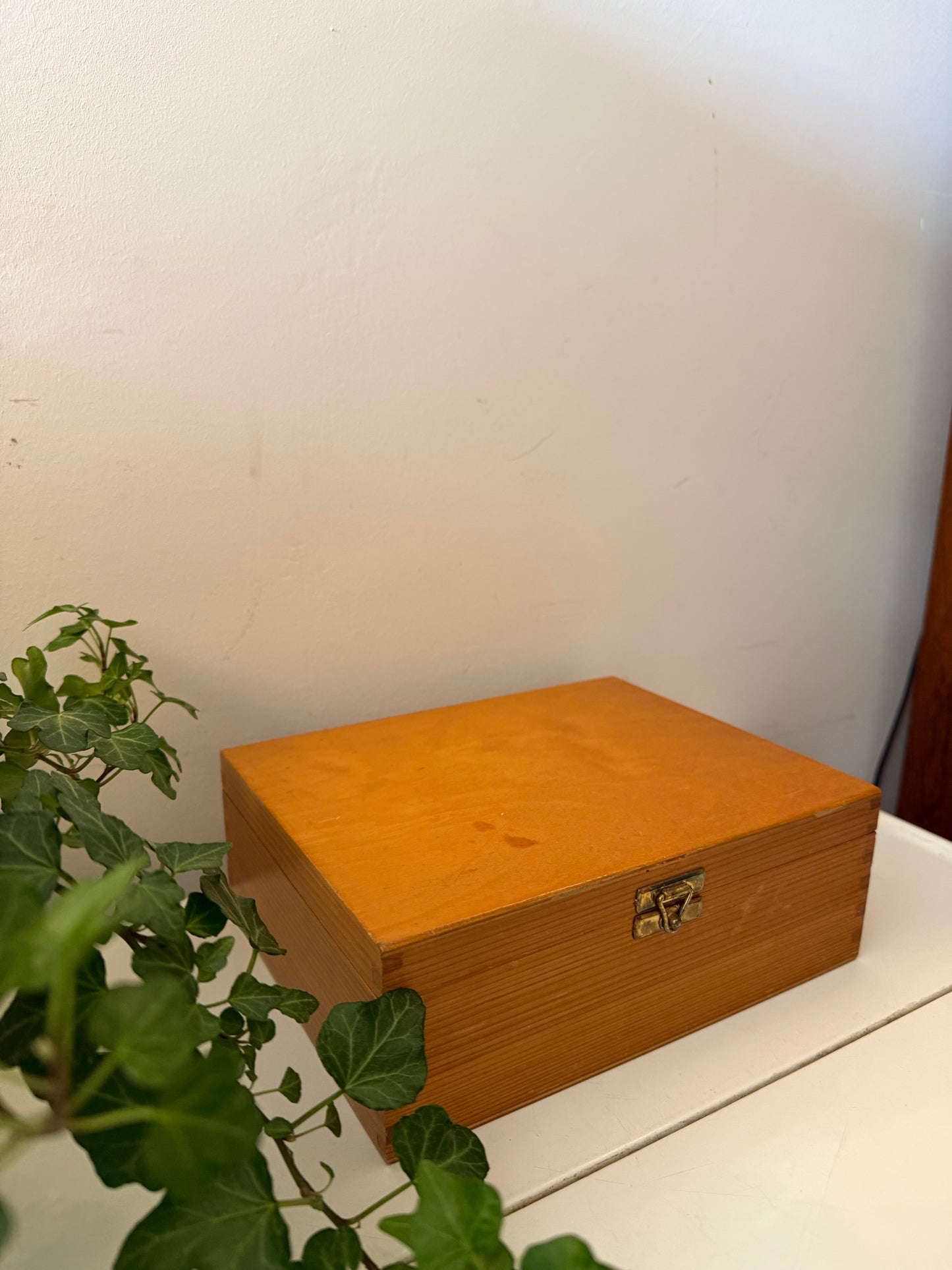 Houten bewaardoos vintage