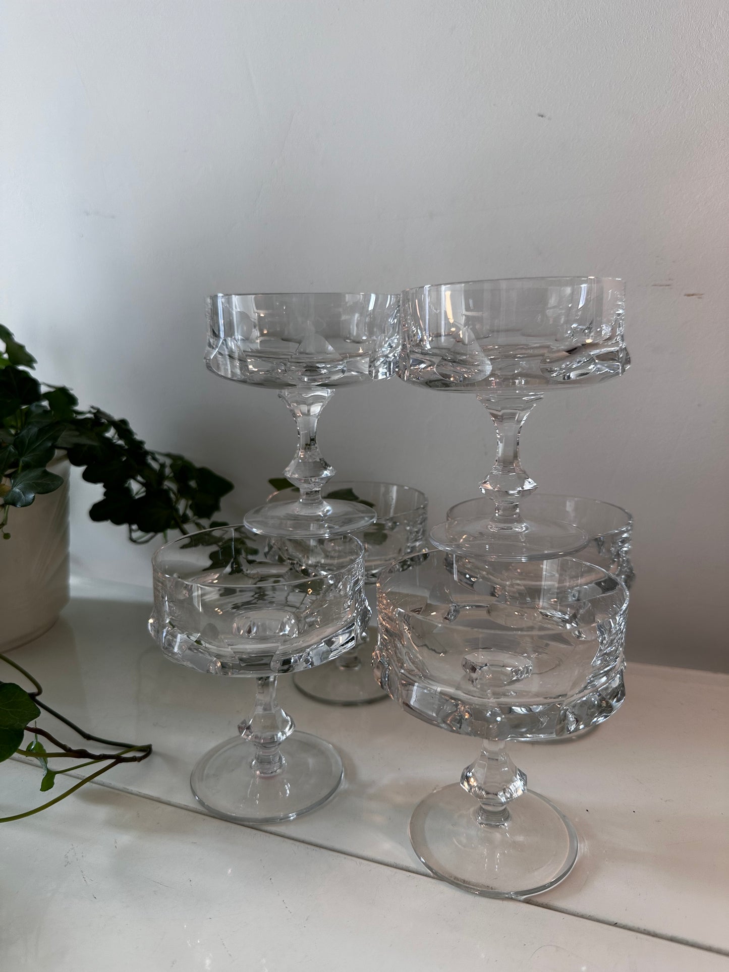 Kristallen vintage coupe champagne glazen