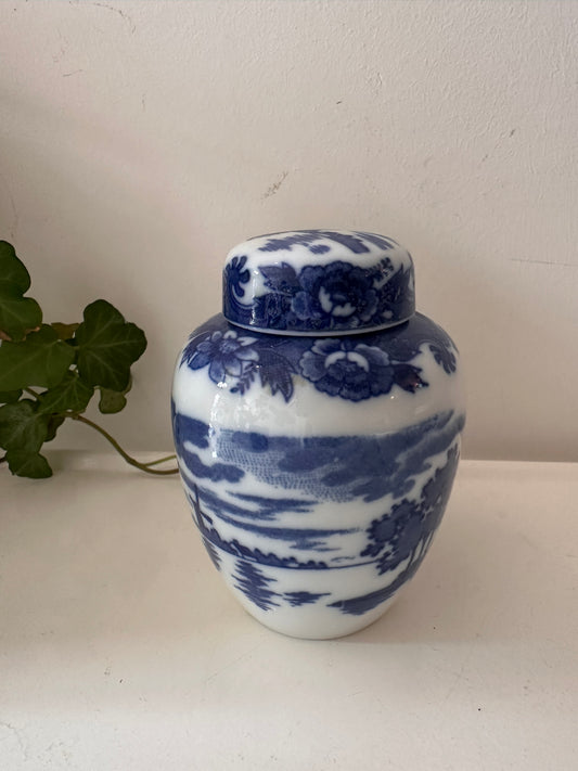 Gemberpotje vintage uit Japan blauw wit porselein