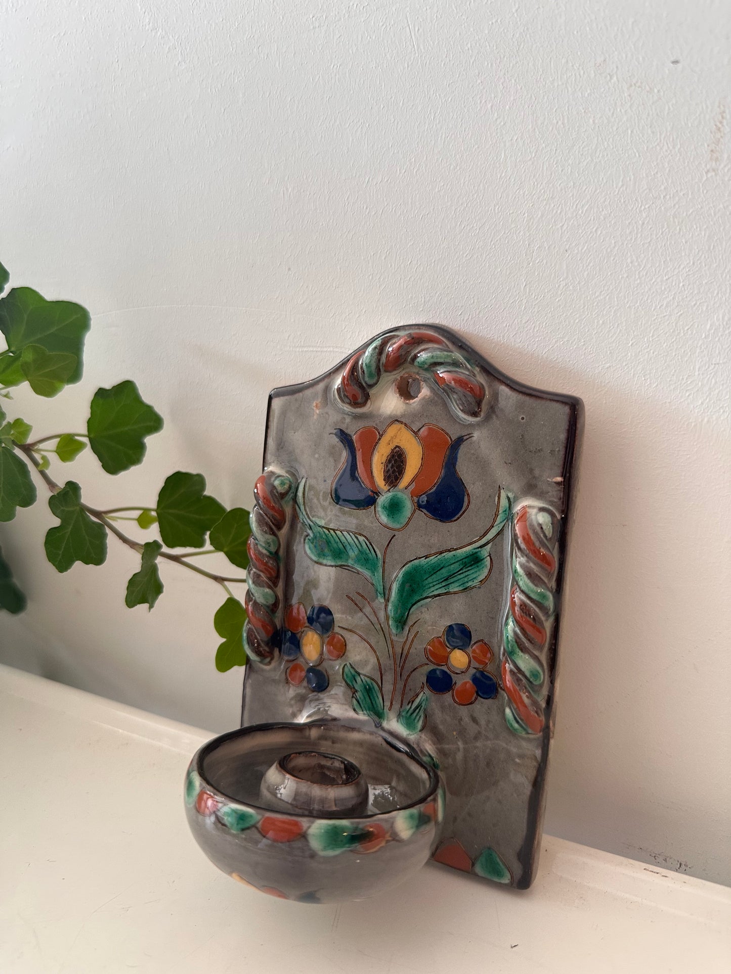 Keramieken wandkandelaar vintage