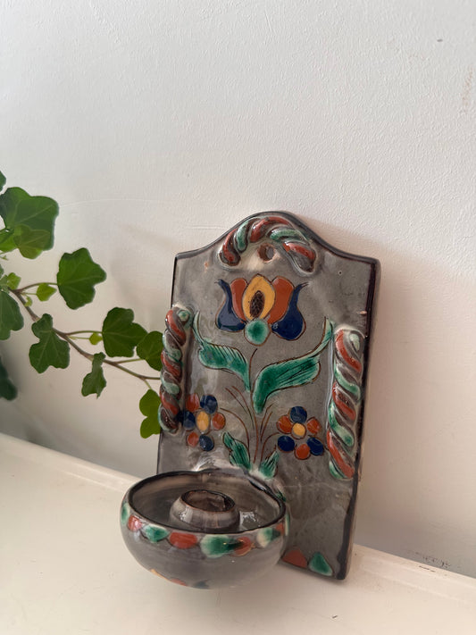 Keramieken wandkandelaar vintage