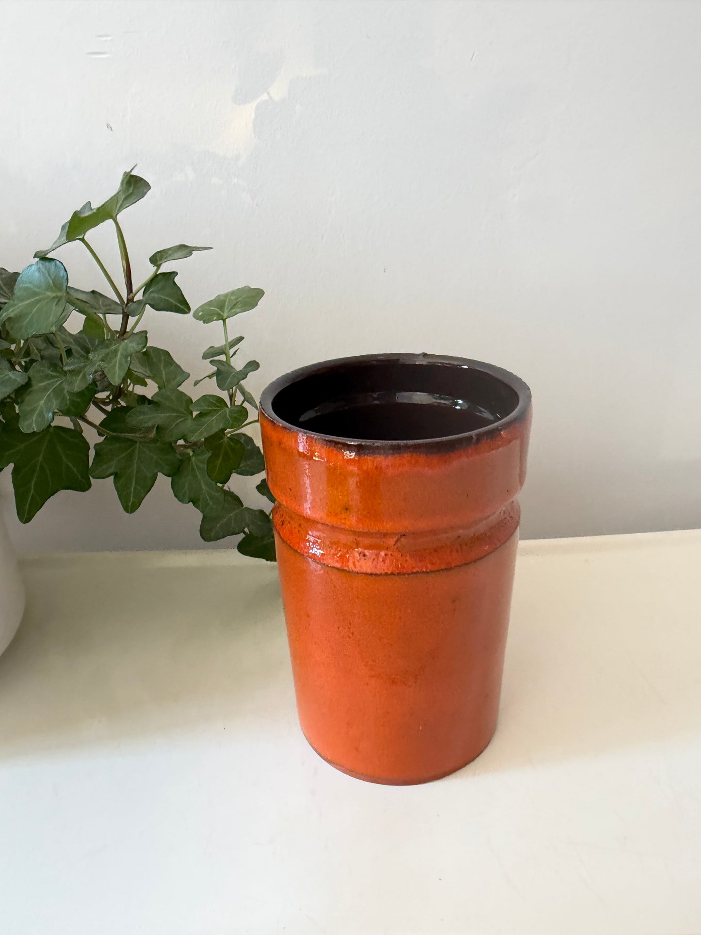 Keramieken vaas oranje jaren 70