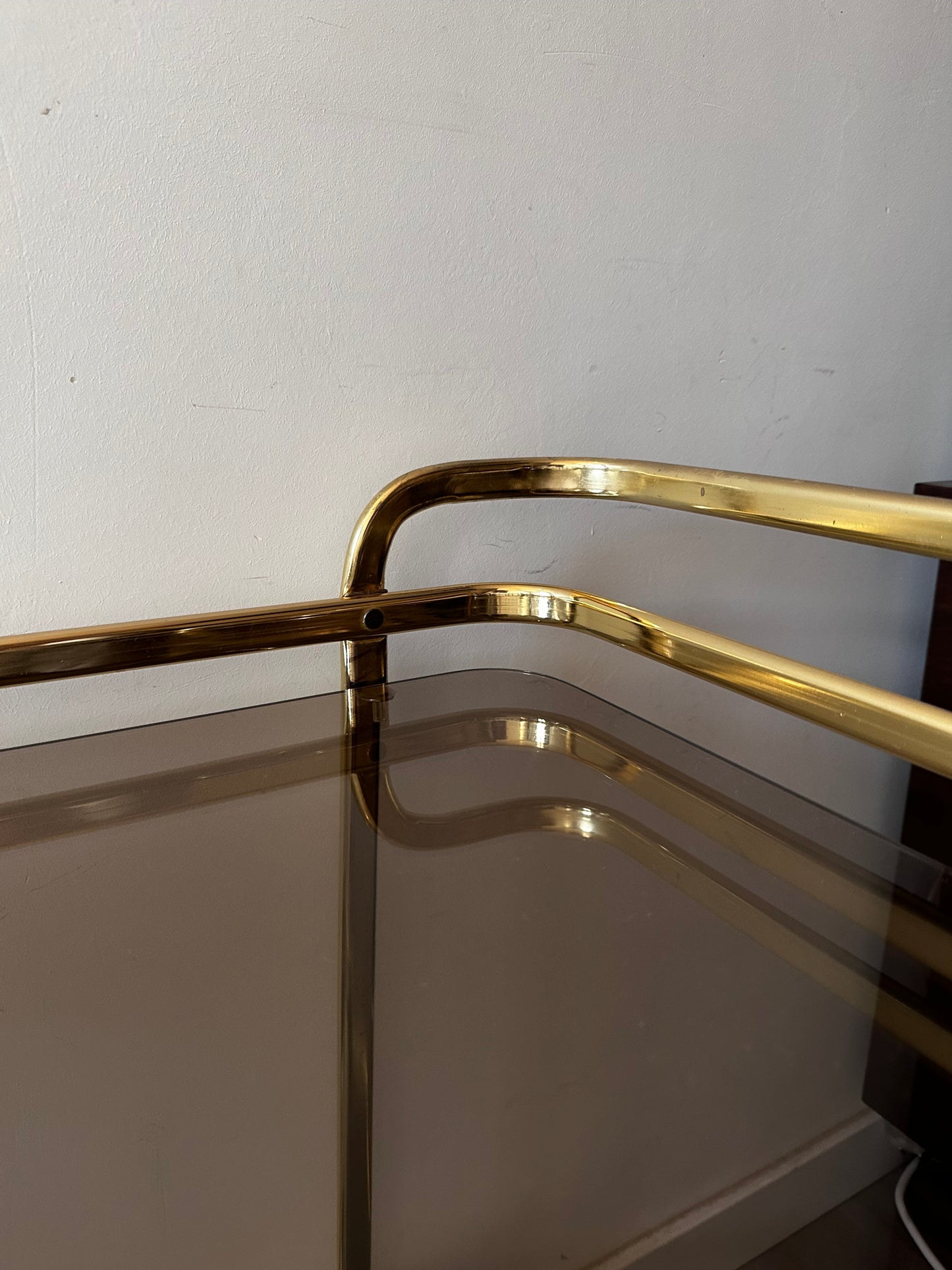 Hollywood Regency Messing serveerwagen