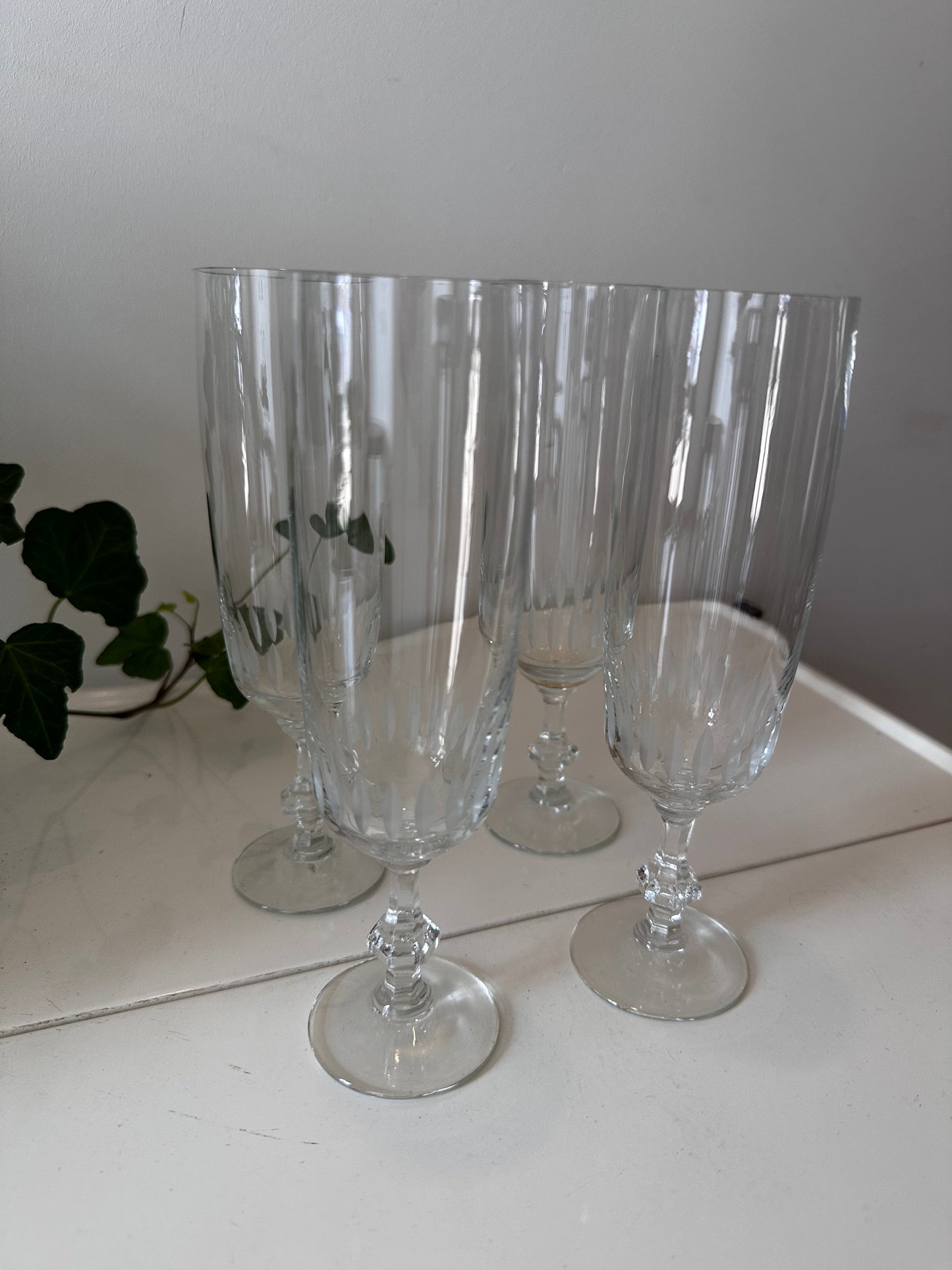 Kristallen vintage champagne glazen