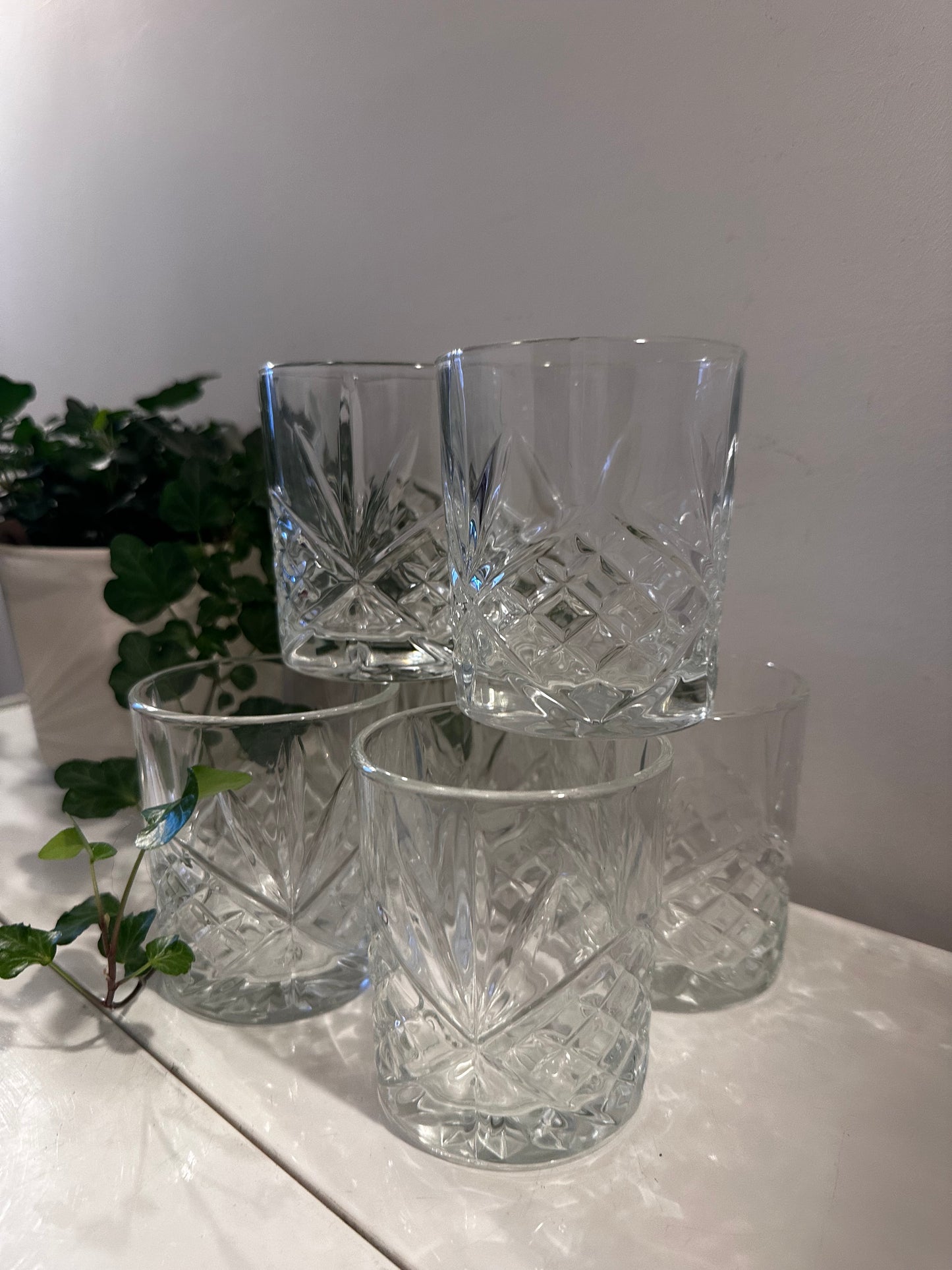 Set van 6 vintage whiskey glazen