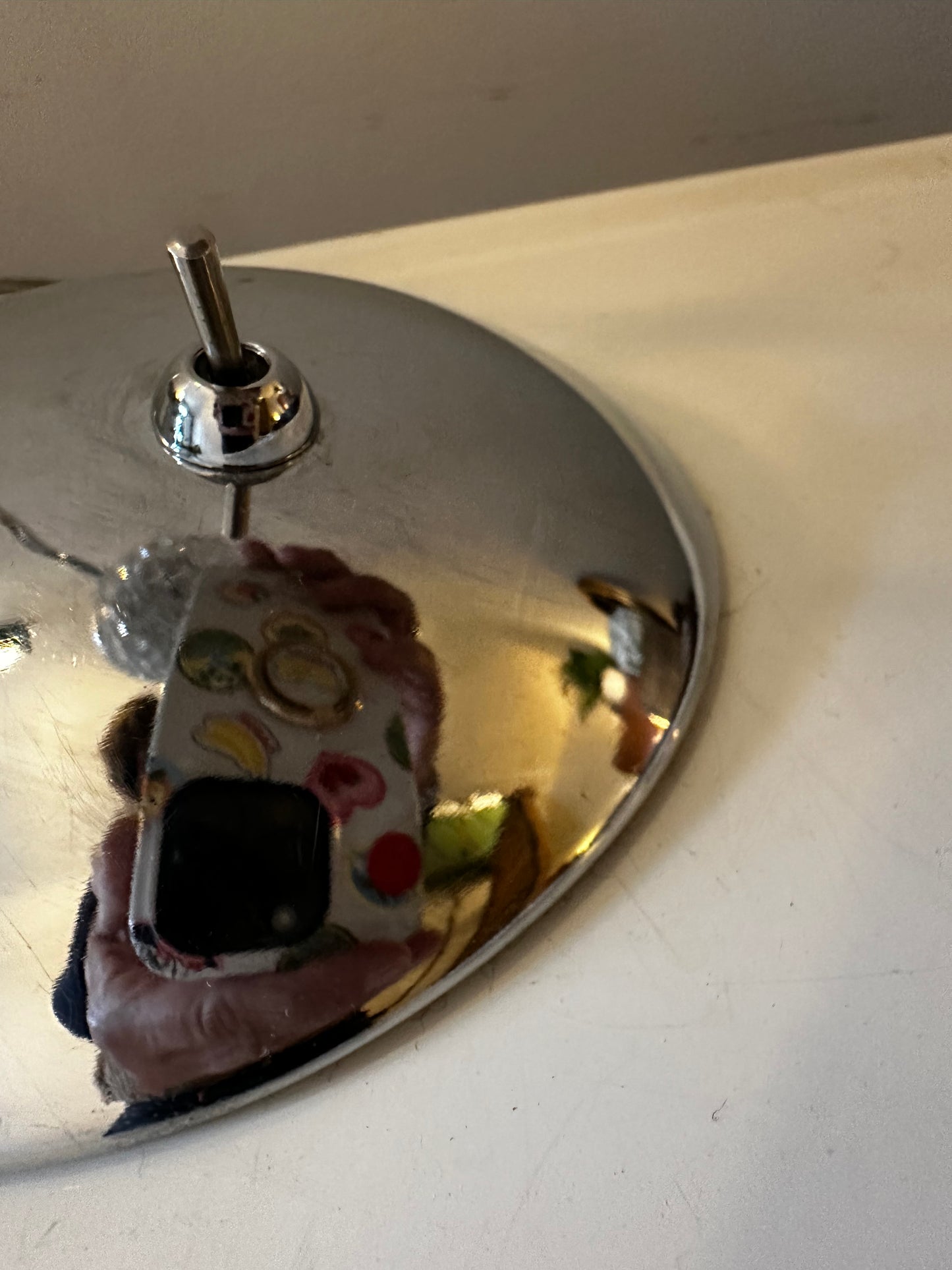 Zilverkleurig tafellamp Jaren 80