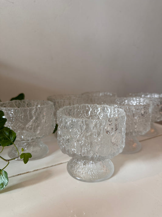 Set van 6 vintage glazen coupes