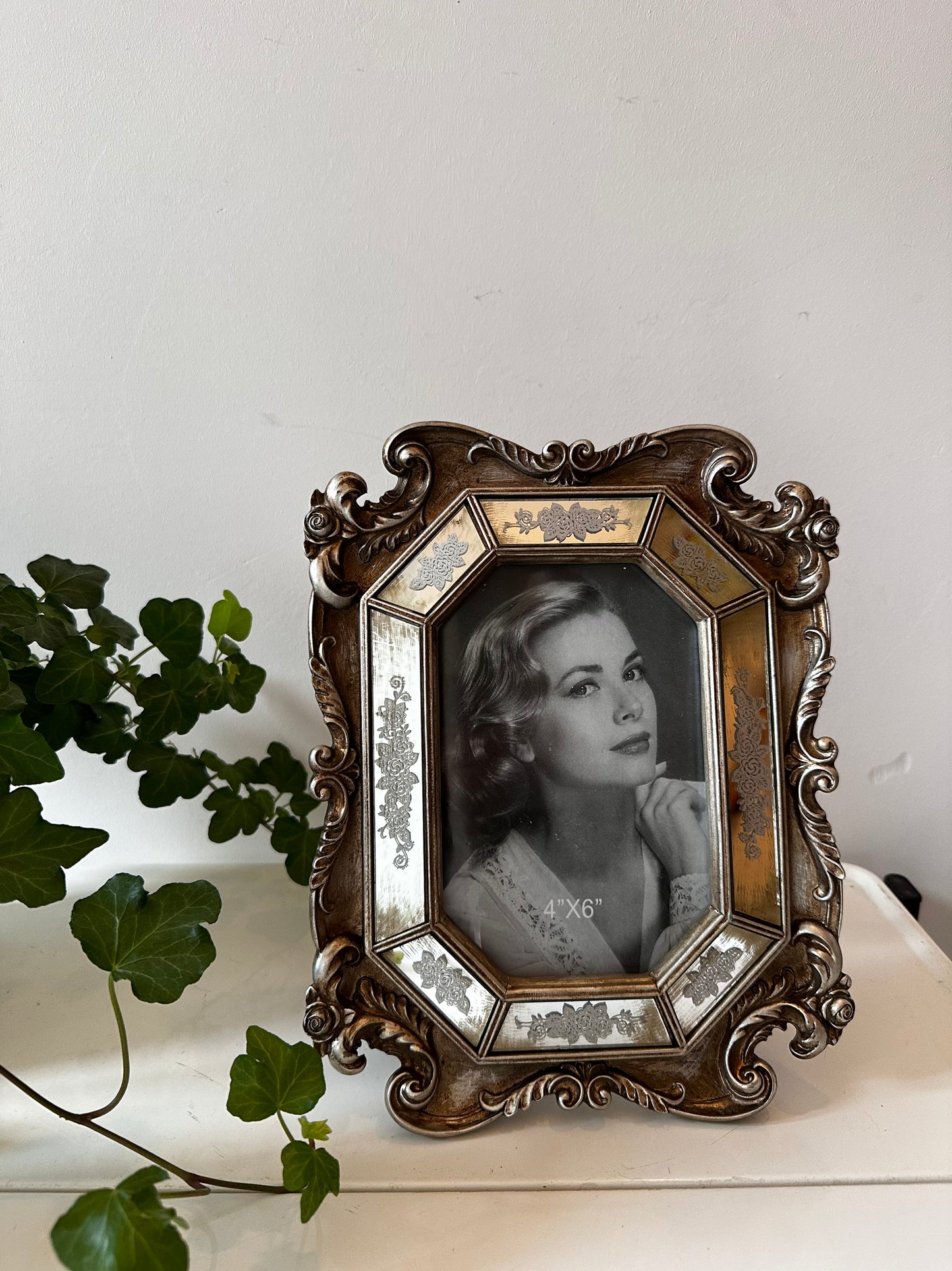 Fotolijstje vintage met spiegeltjes en zilverkleurige omlijsting