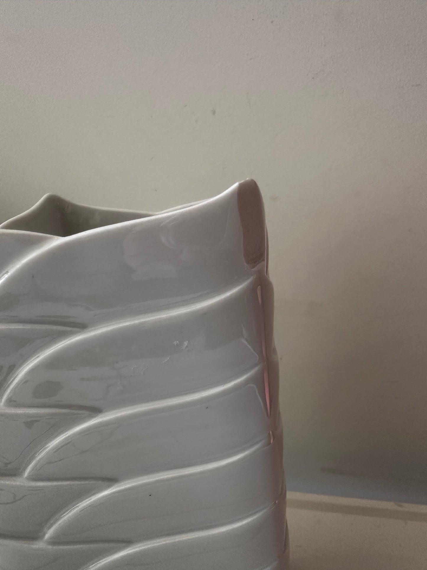 Thomas Porseleinen witte schubben vaas