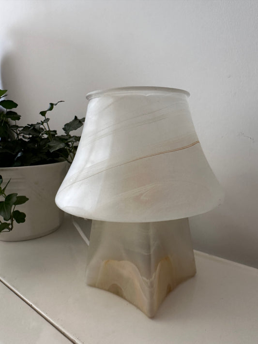 Mushroom mat glazen lamp Jaren 80