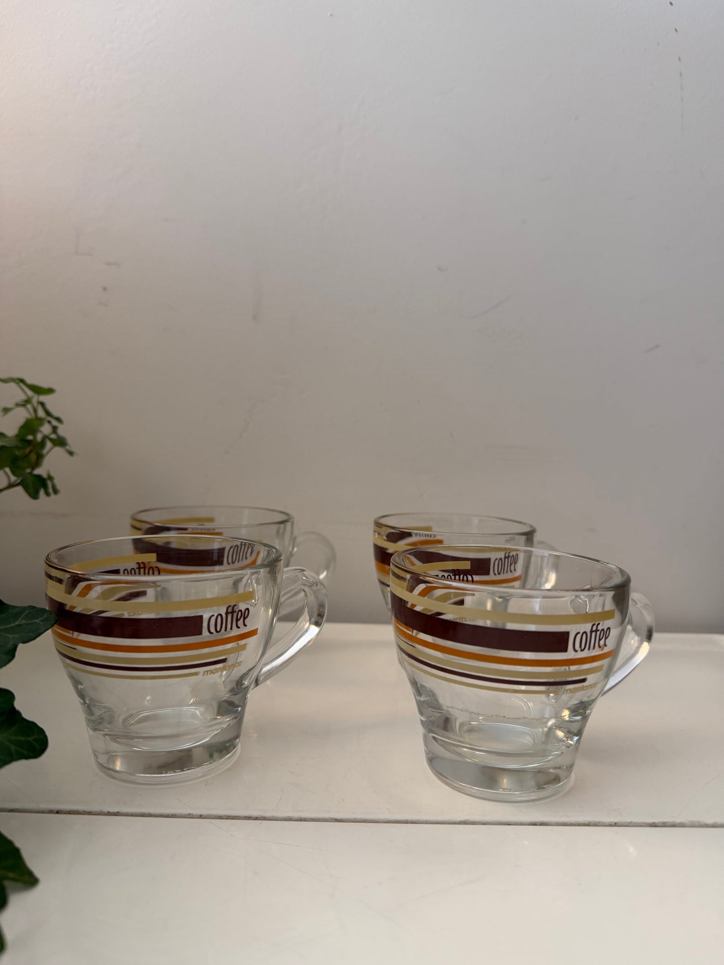 Set van 4 glazen koffiekopjes espresso kopjes