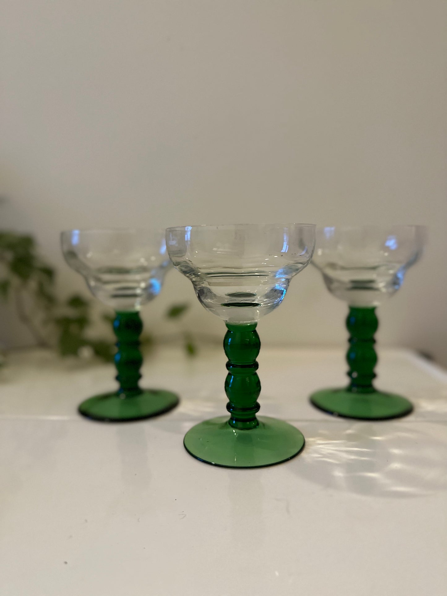 3 vintage Margarita/ cocktail glazen