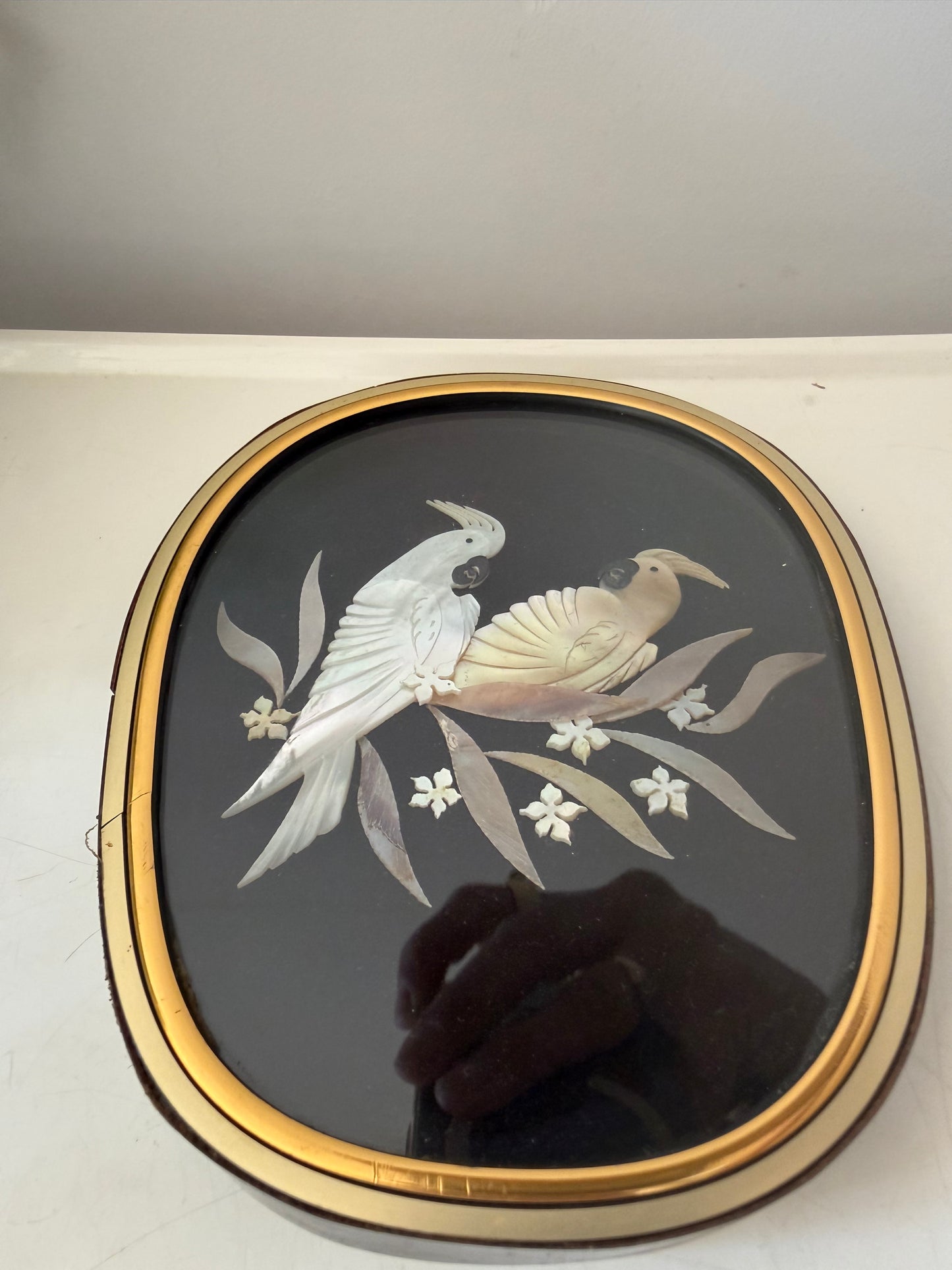 Vintage lijstje met parelmoer inleg