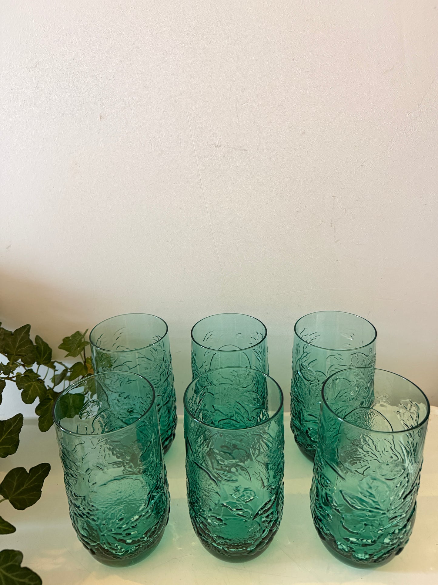 Set van 6 vintage Italiaanse longdrinkglazen