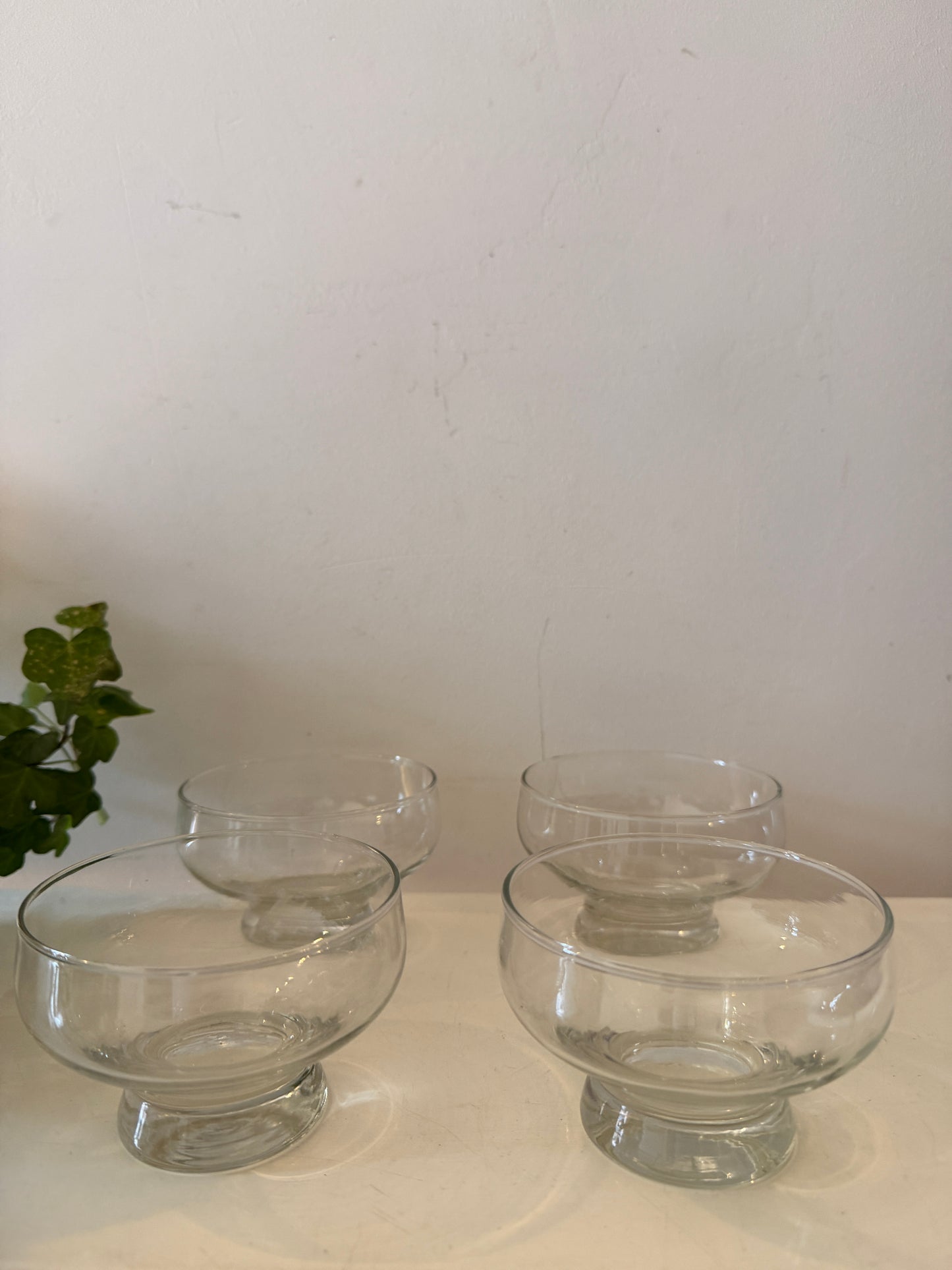 Set van 4 kristallen coupe glazen