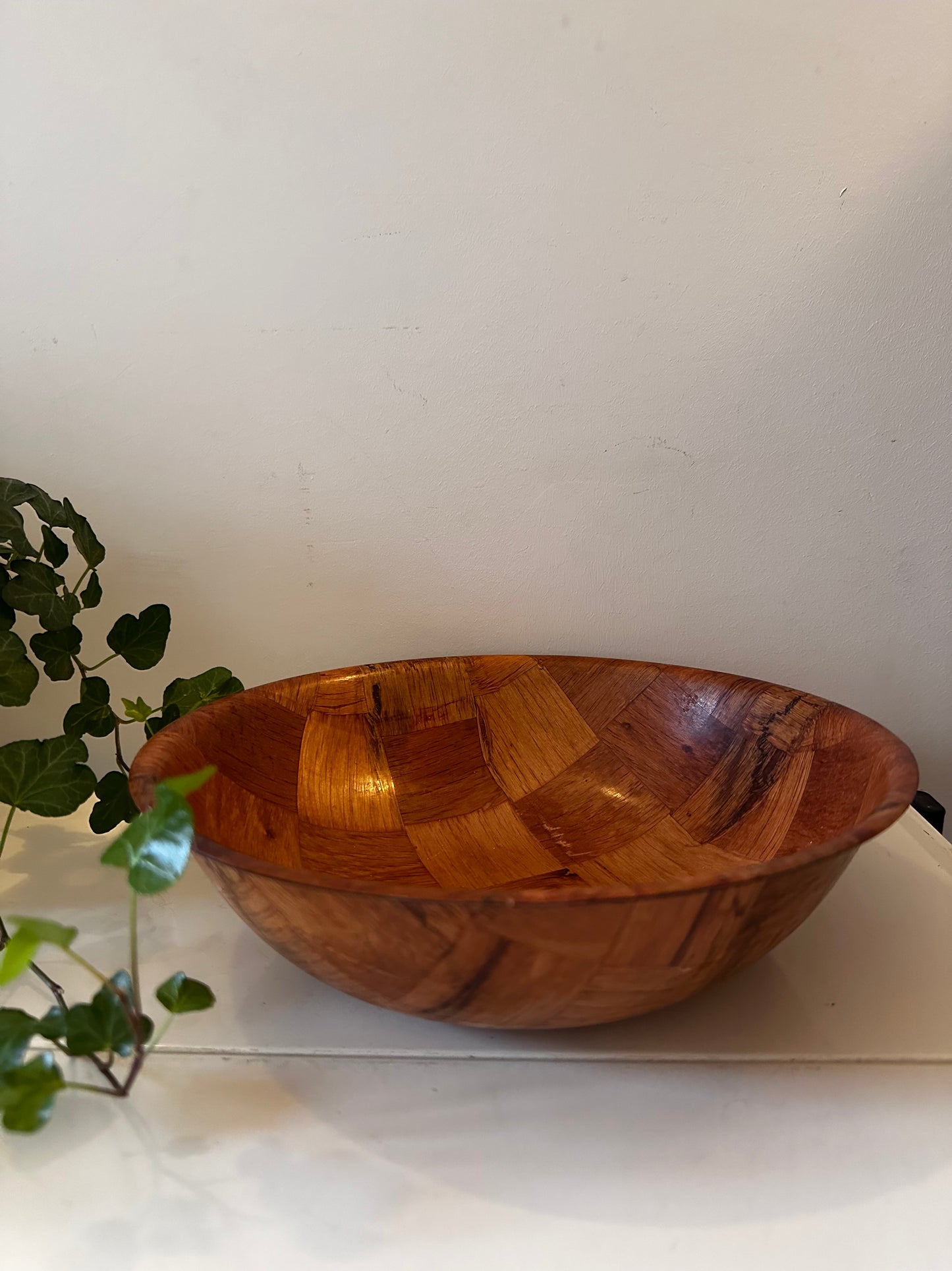 Geweven houten vintage schaal