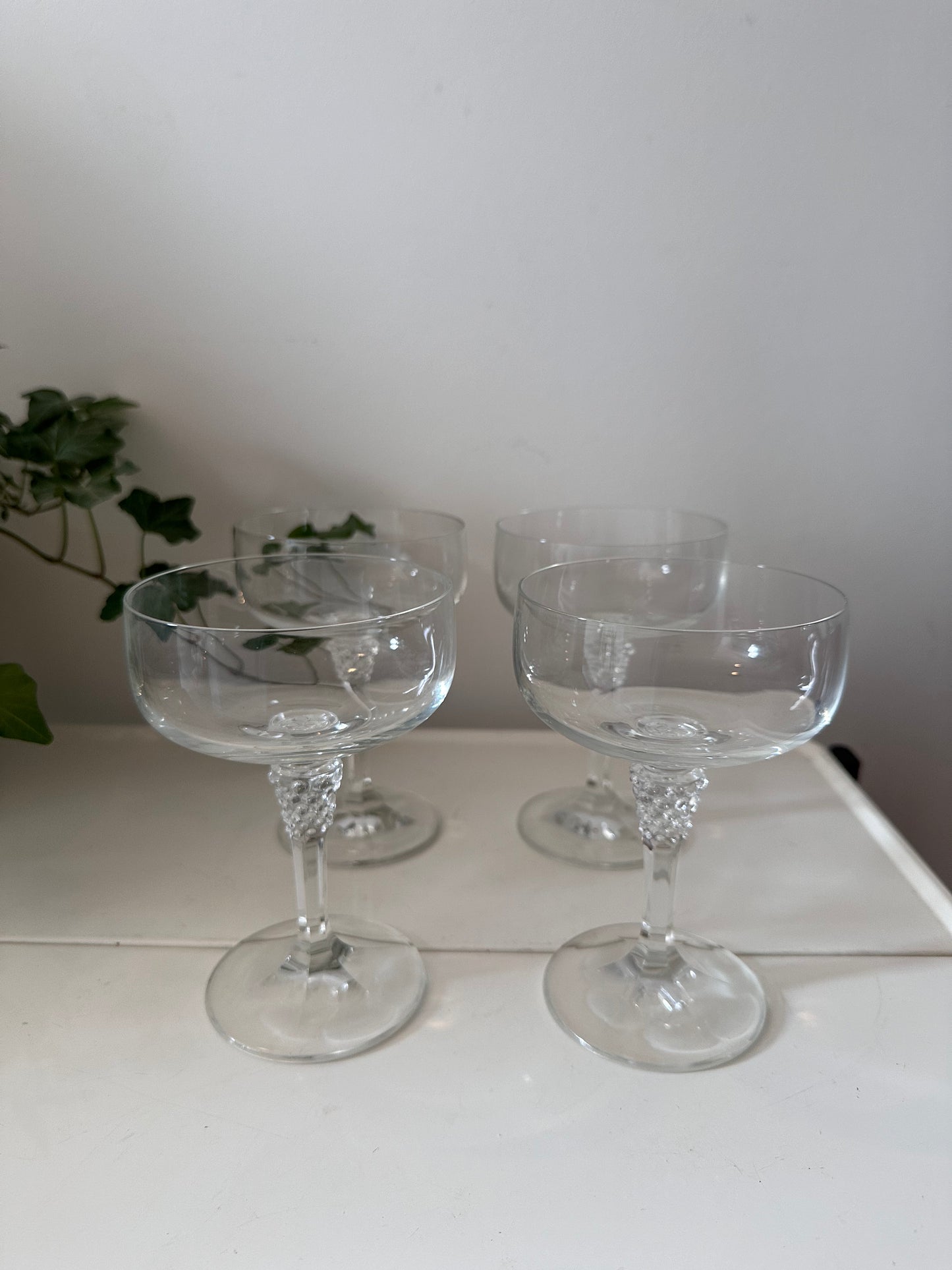 4 delige set coupe champagne glazen kristal