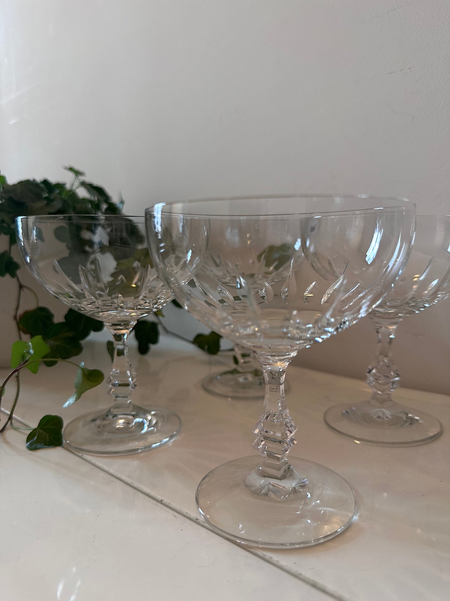 Vintage coupe champagne glazen kristal