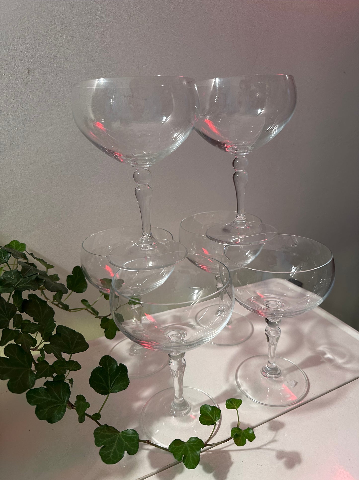 Kristallen coupe champagne glazen