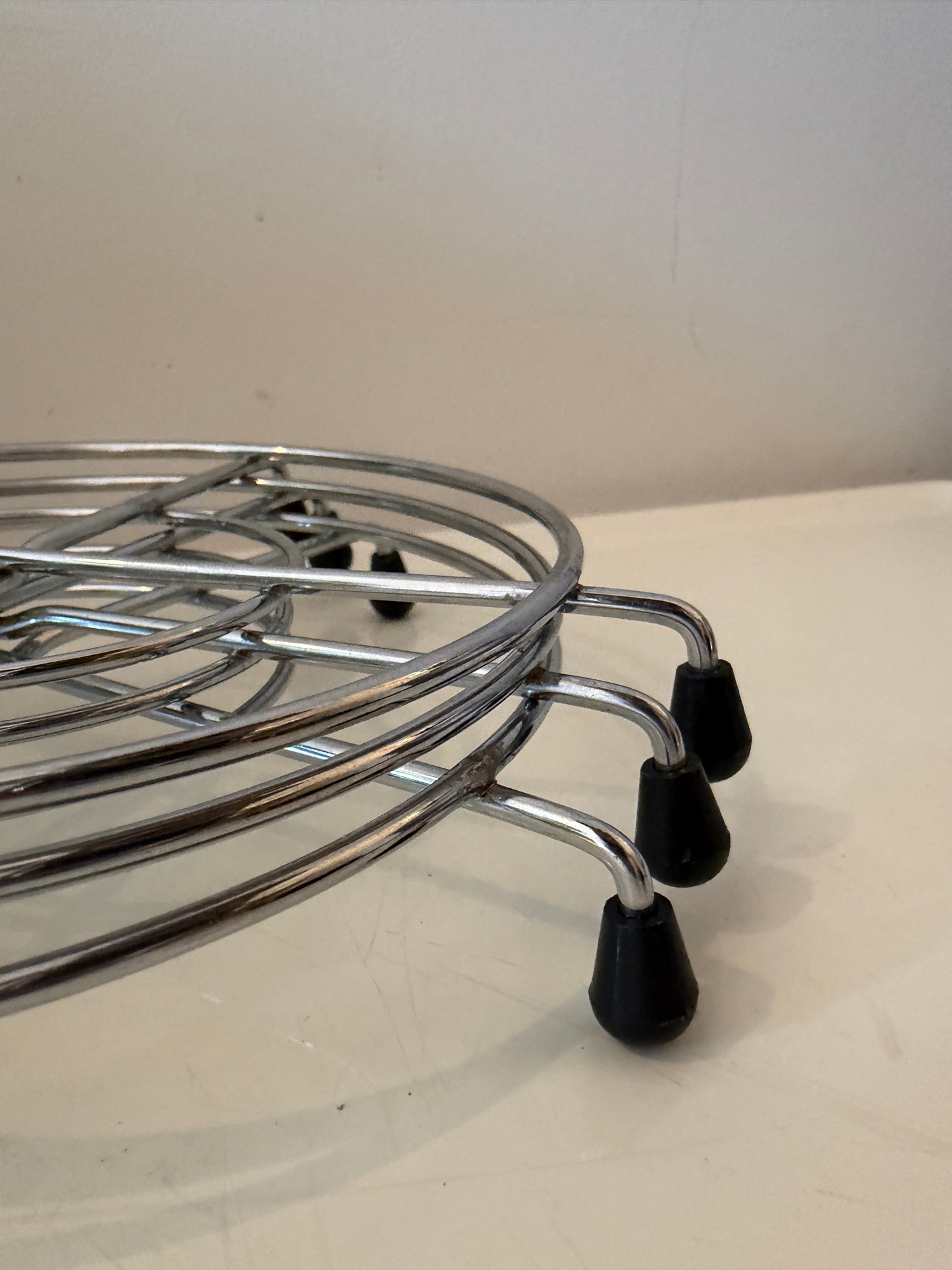 Set van 3 jaren 70 onderzetters chroom