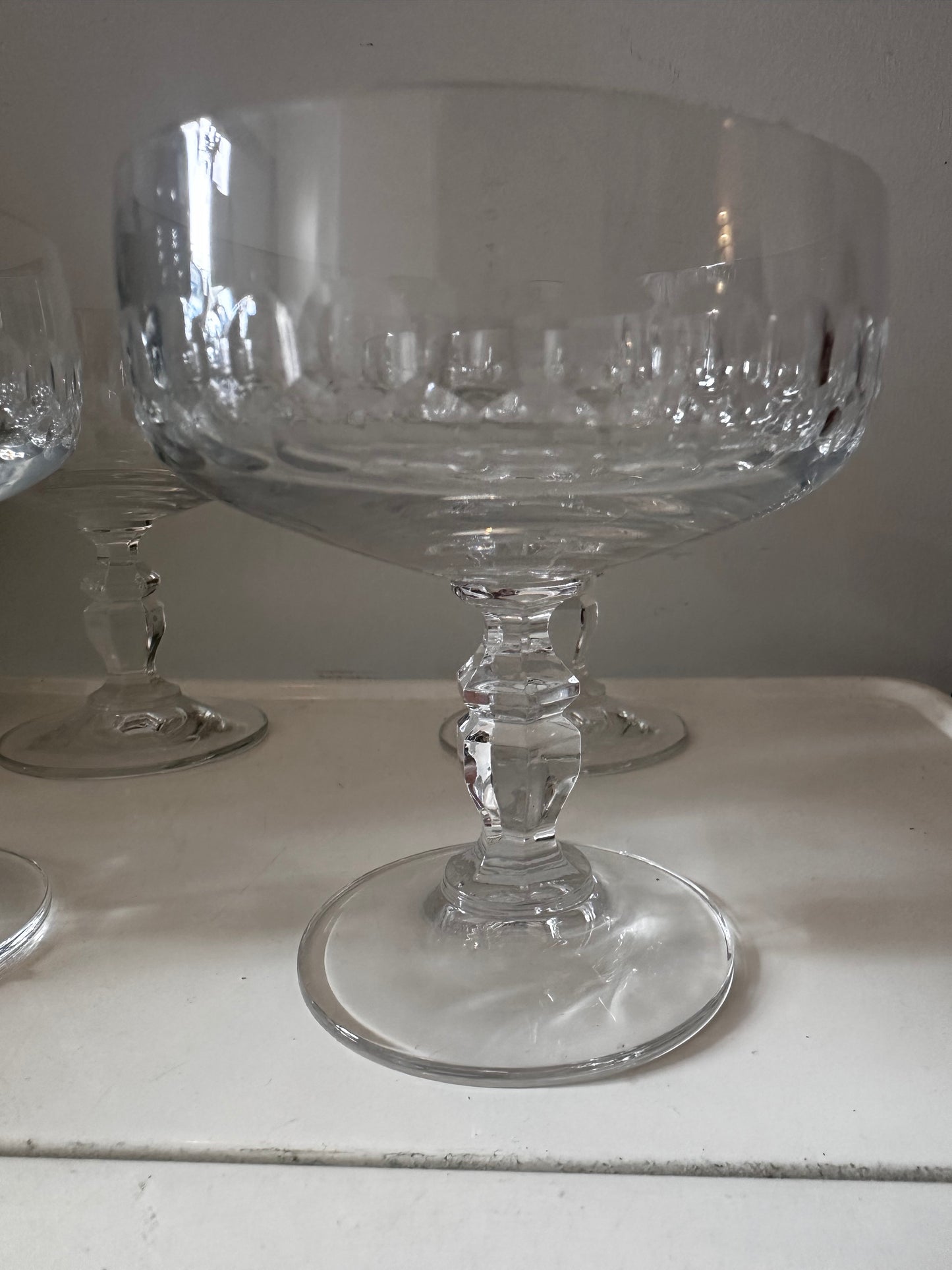 Set van 4 kristallen coupé champagne glazen