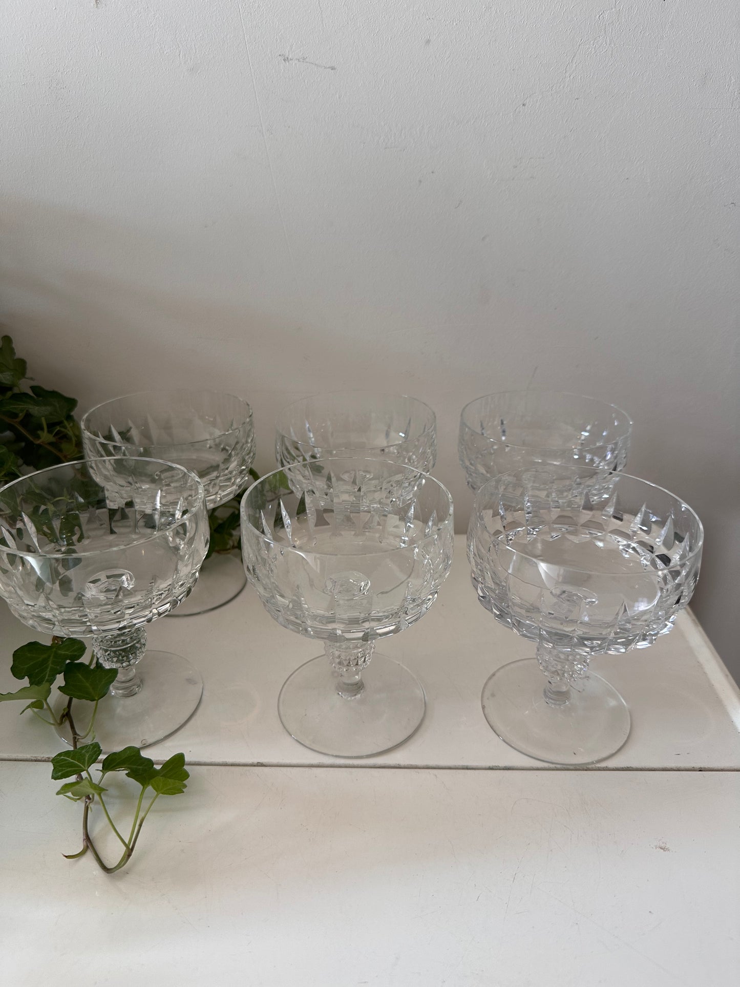 Set van 6 kristallen coupe champagne