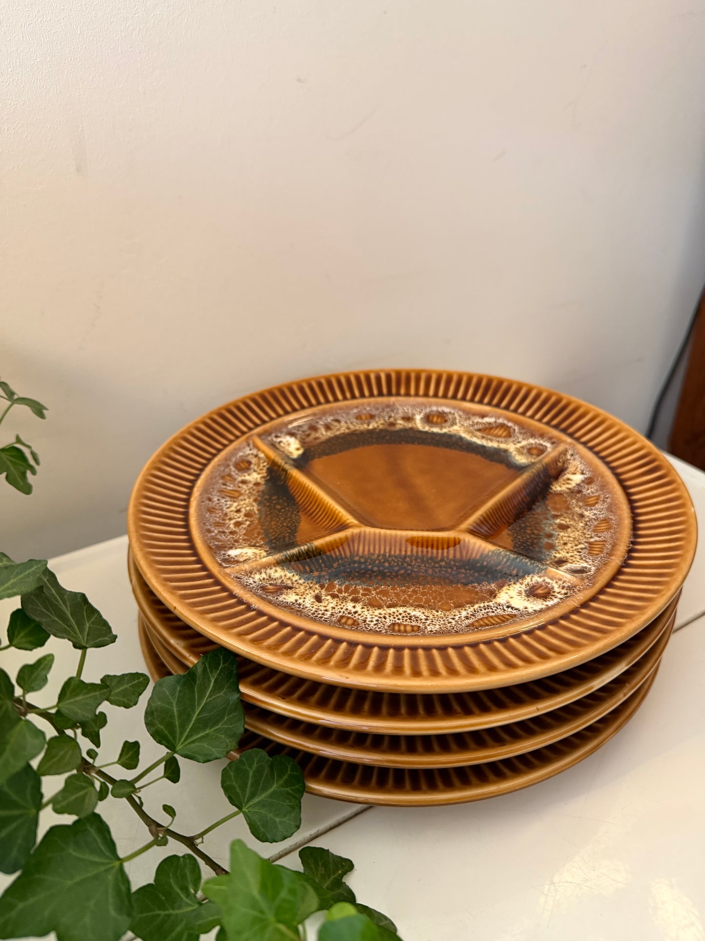 Set van 4 jaren 70 gourmetborden