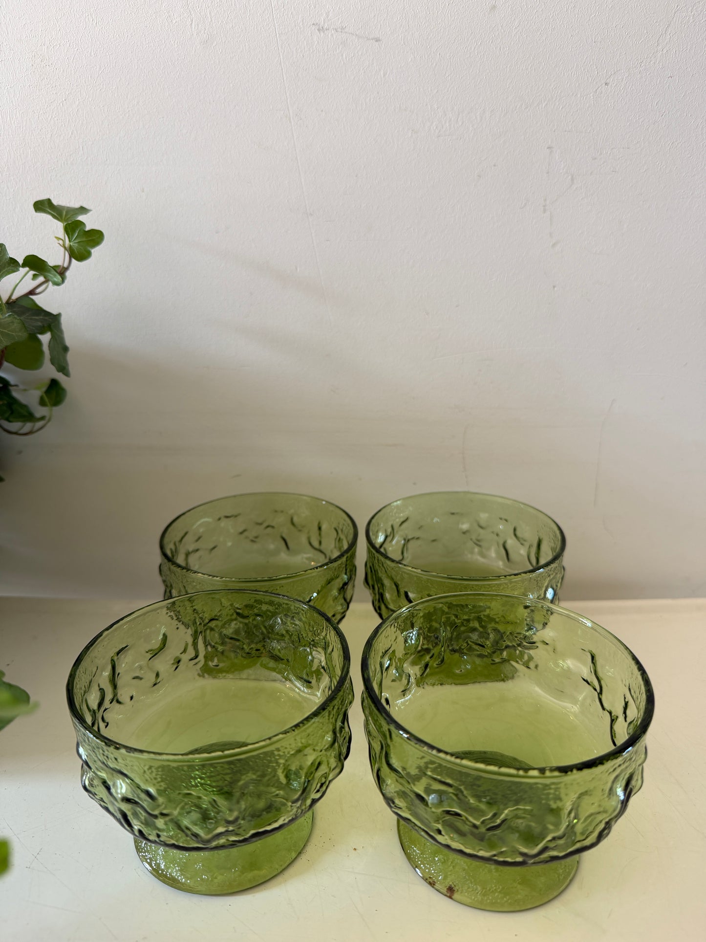 Set van 4 vintage Italiaanse glazen coupes