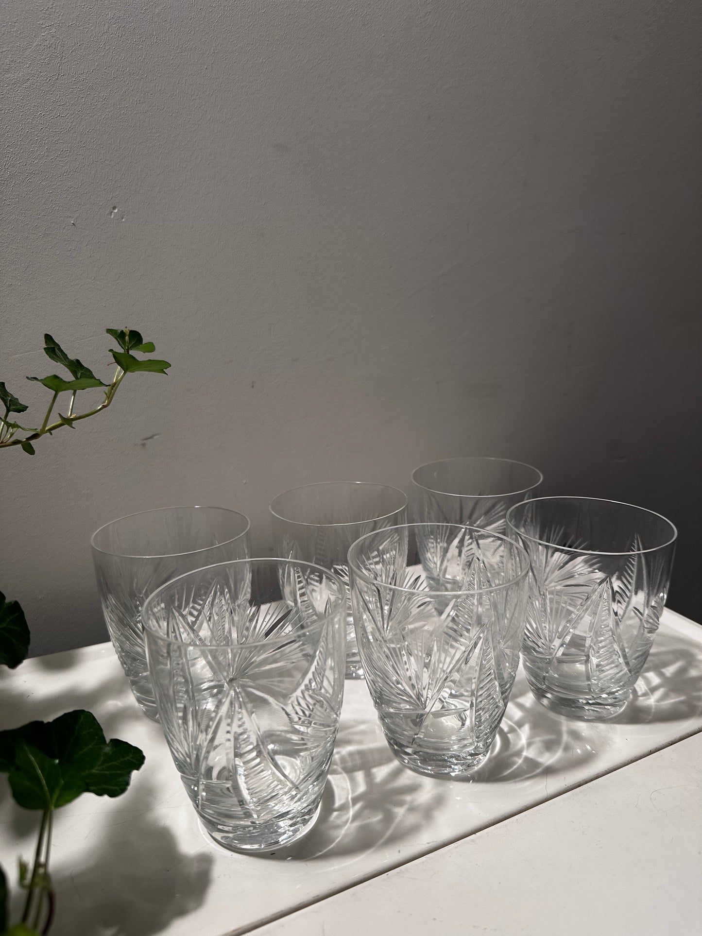 6 vintage jaren 60 waterglazen kristal