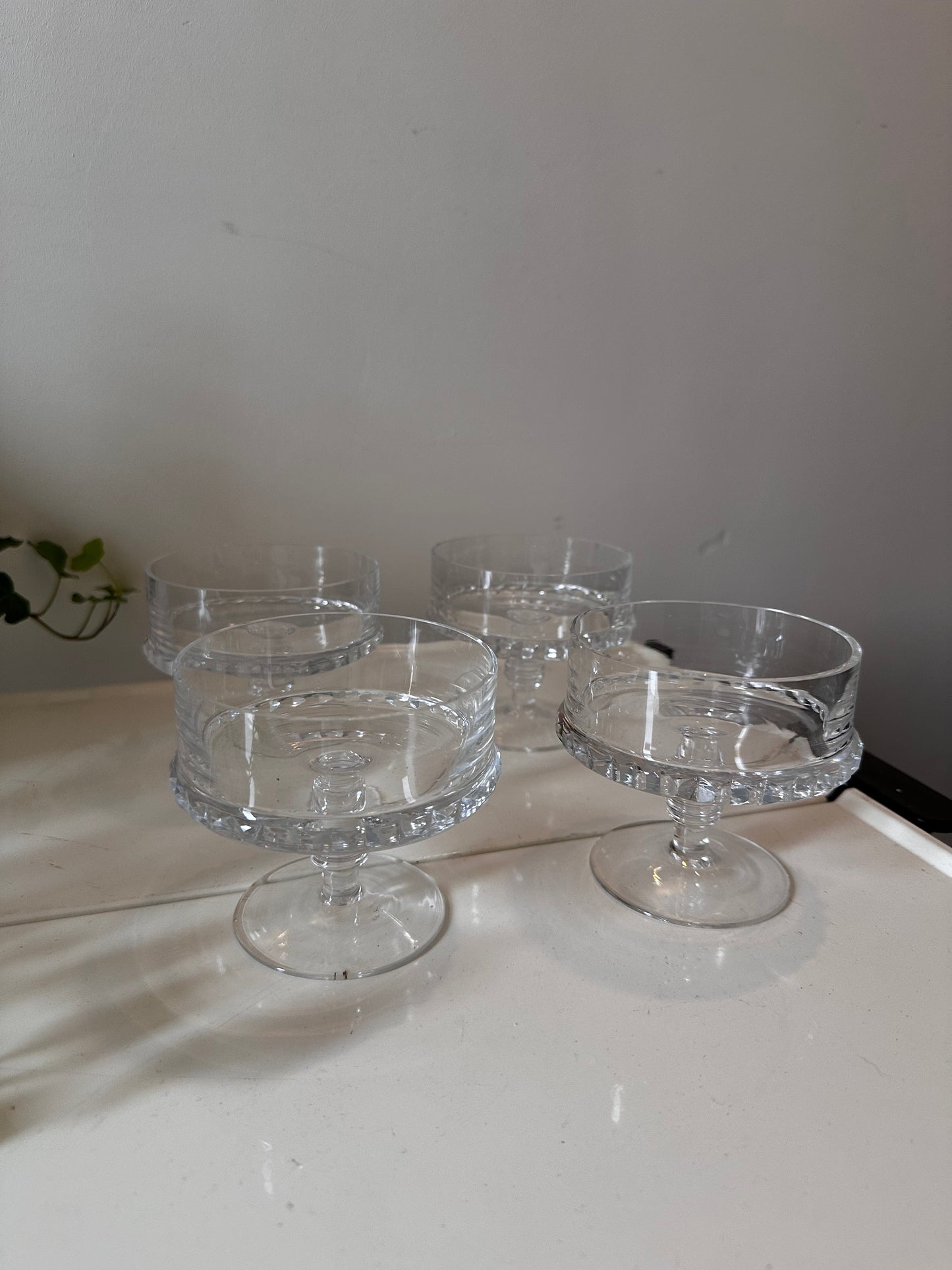 Kristallen coupe champagne glazen vintage