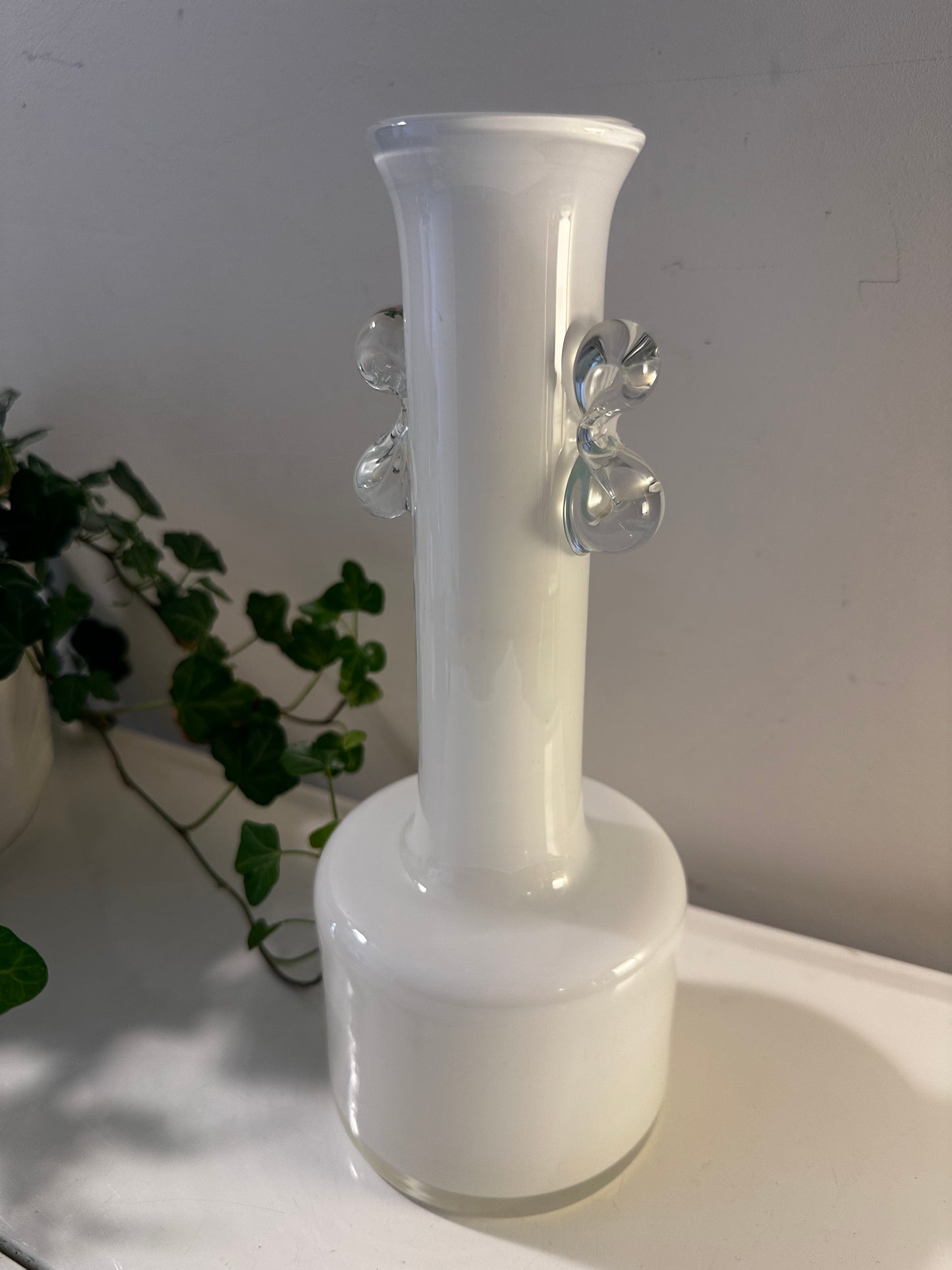 Murano glazen witte vintage vaas