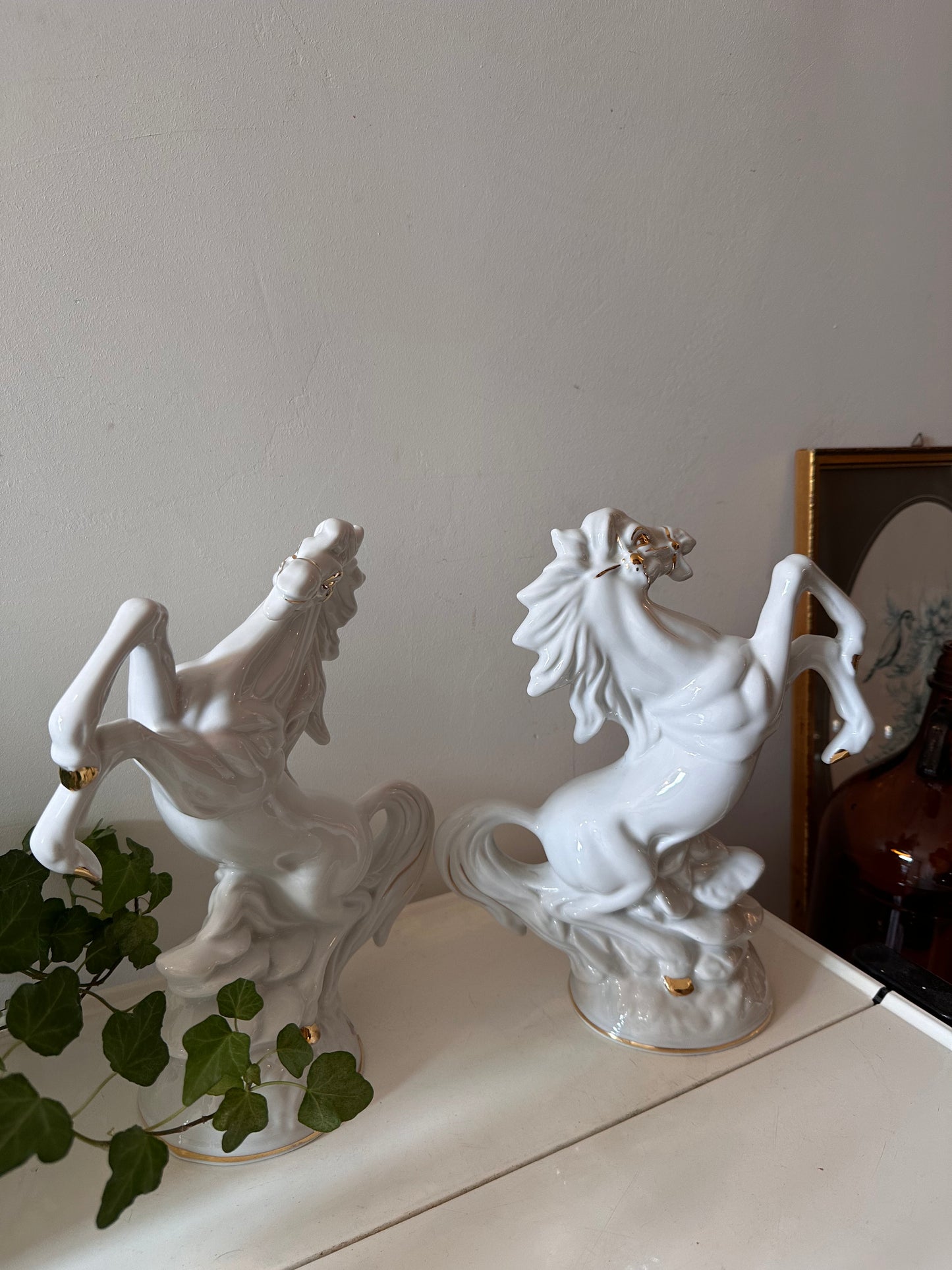 Porseleinen paarden Capodimonte stijl