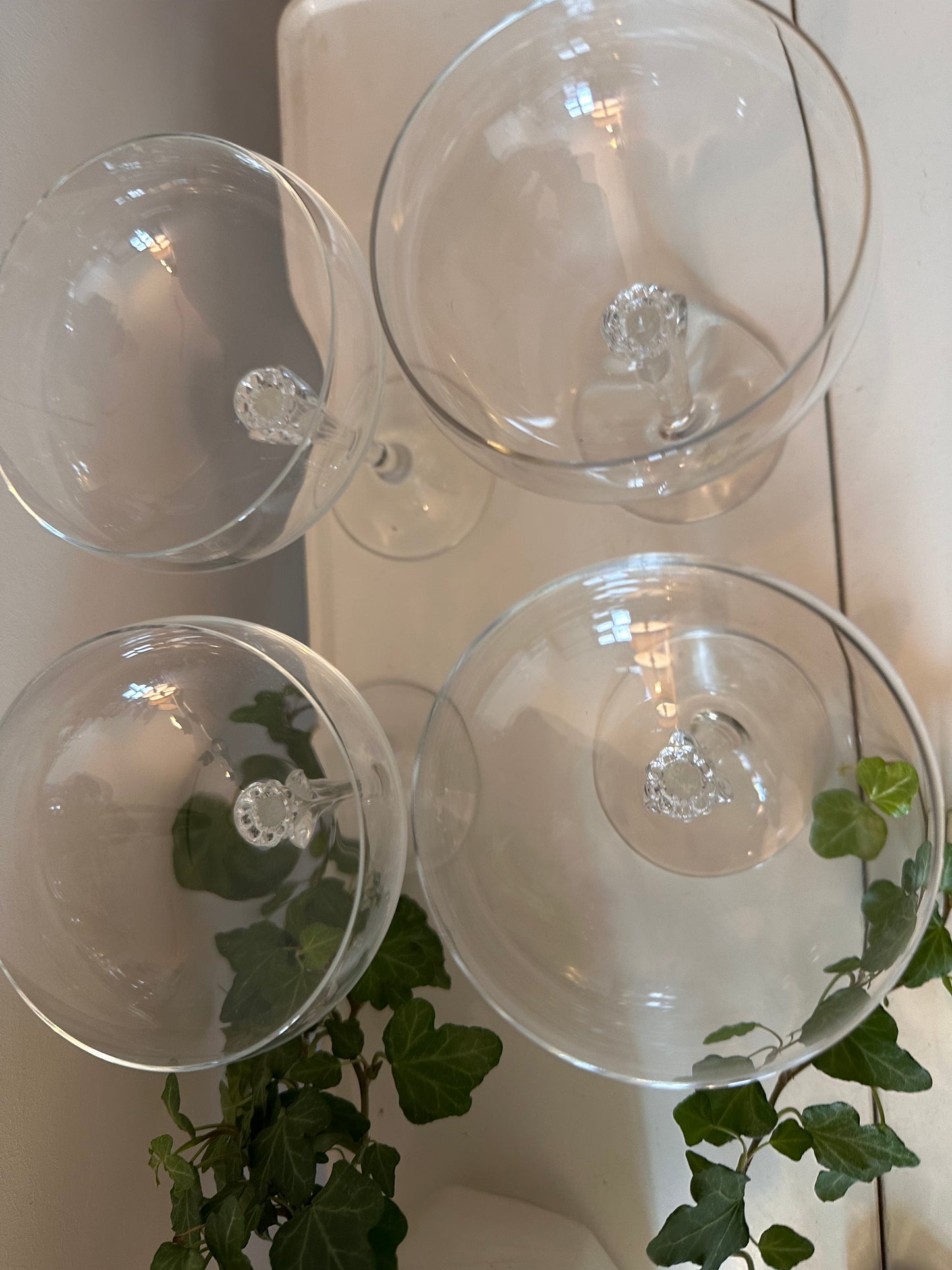 Set van 4 kristallen coupe champagne glazen