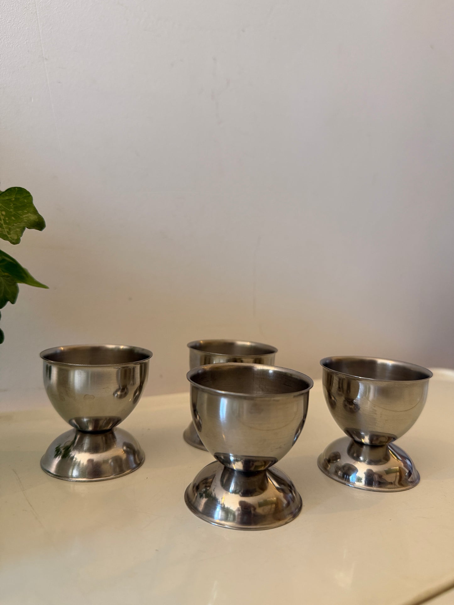 Set van 4 chrome eierdopjes