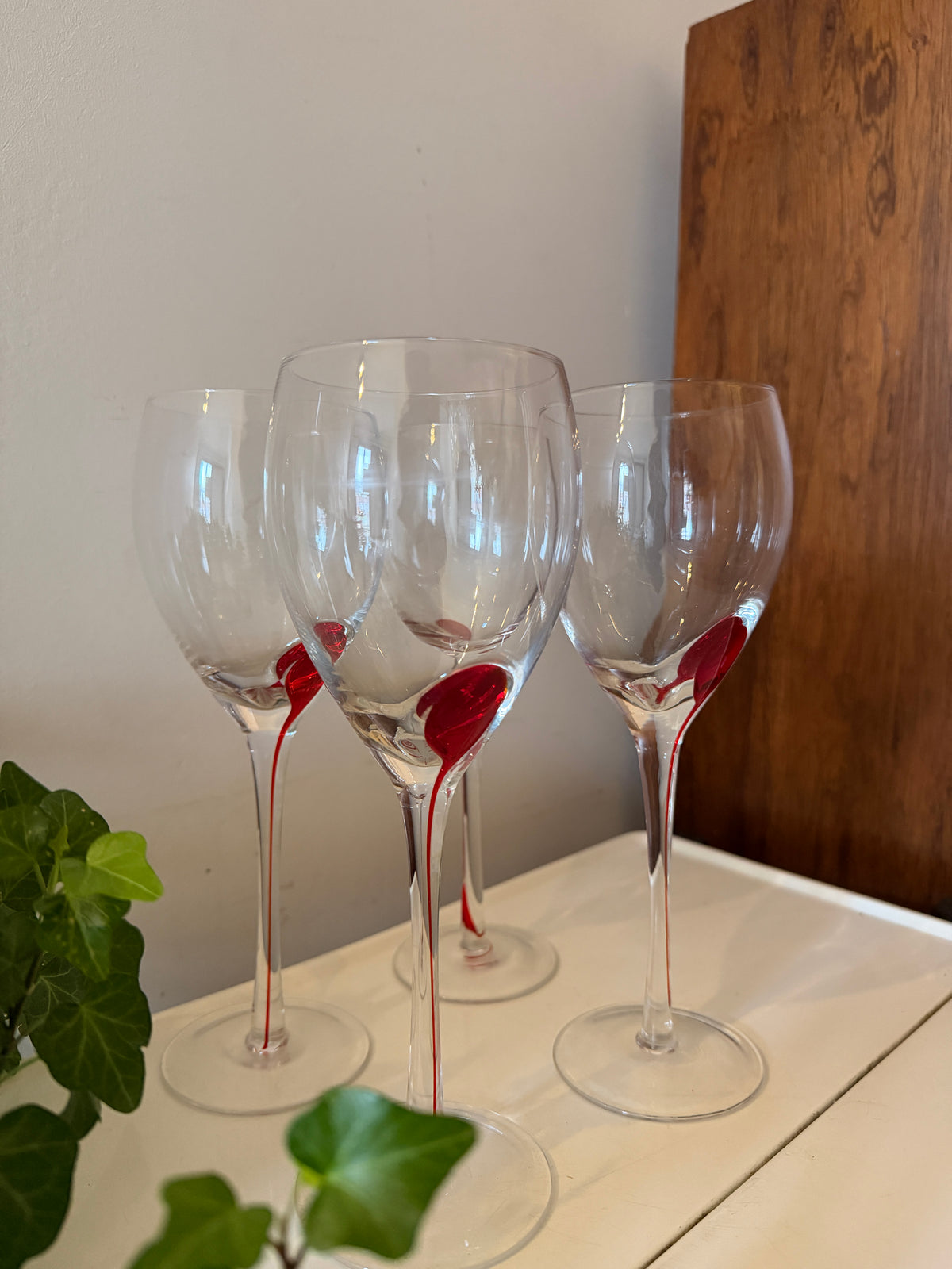 Luminarc pop art Red drip wijnglazen set van 4