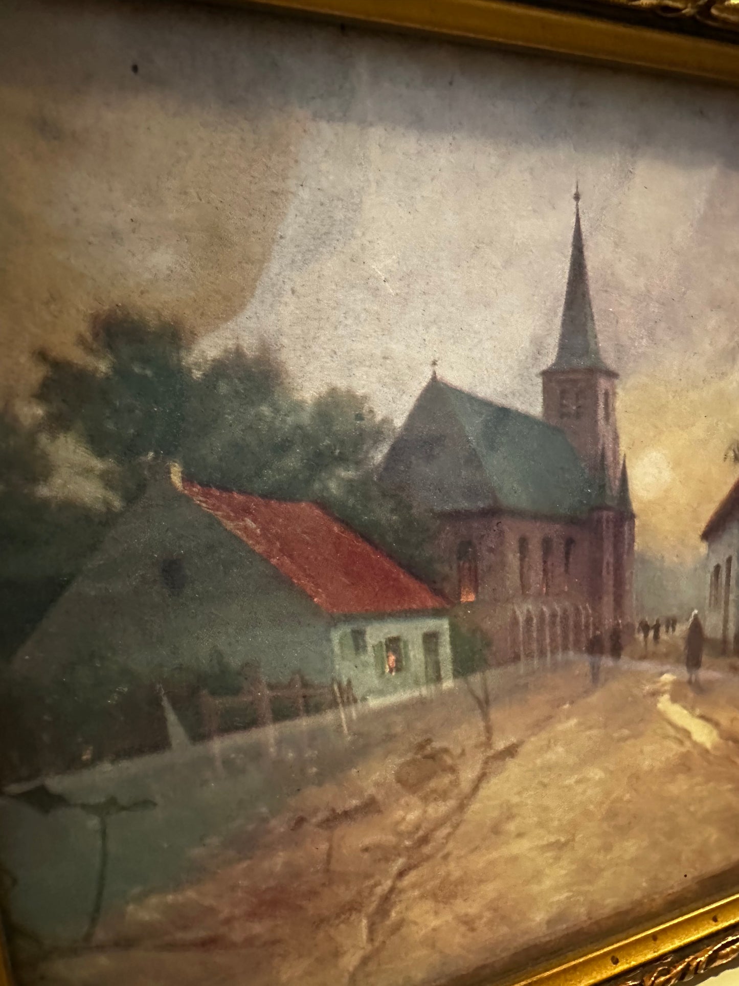 Brocante lijstje met romantisch prentje vintage