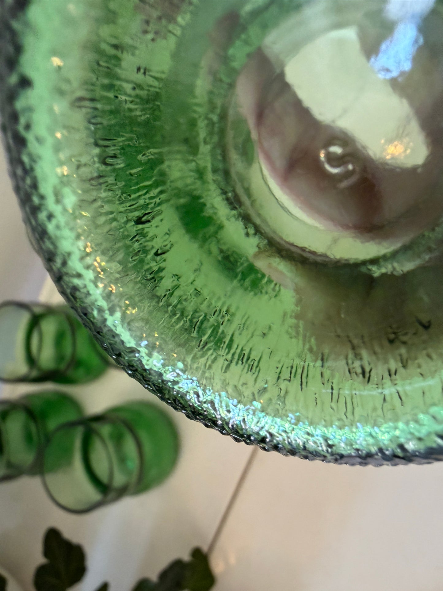 Set van 7 Amaro Averna smaragdgroene glazen